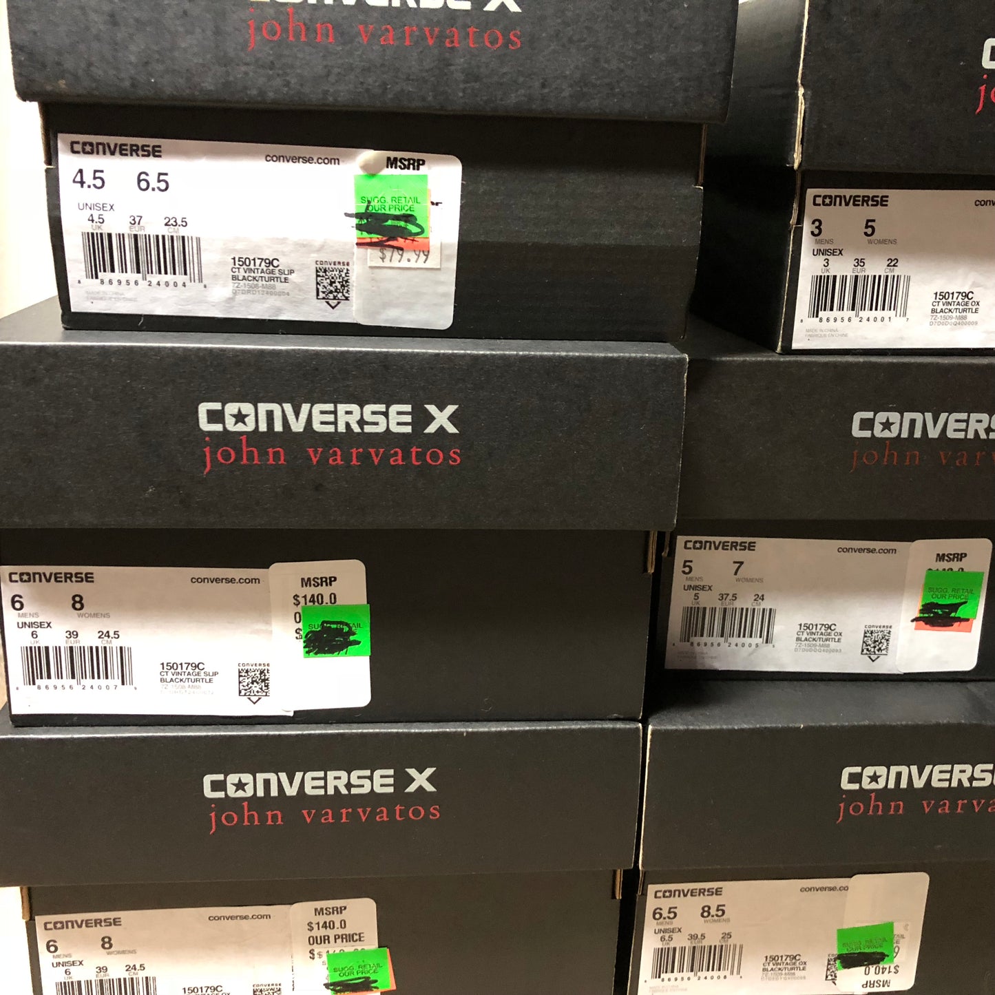 DS Converse Chuck Taylor Coated Canvas Low Top Size 3-6.5M/5-8.5W Black 150179C - Converse