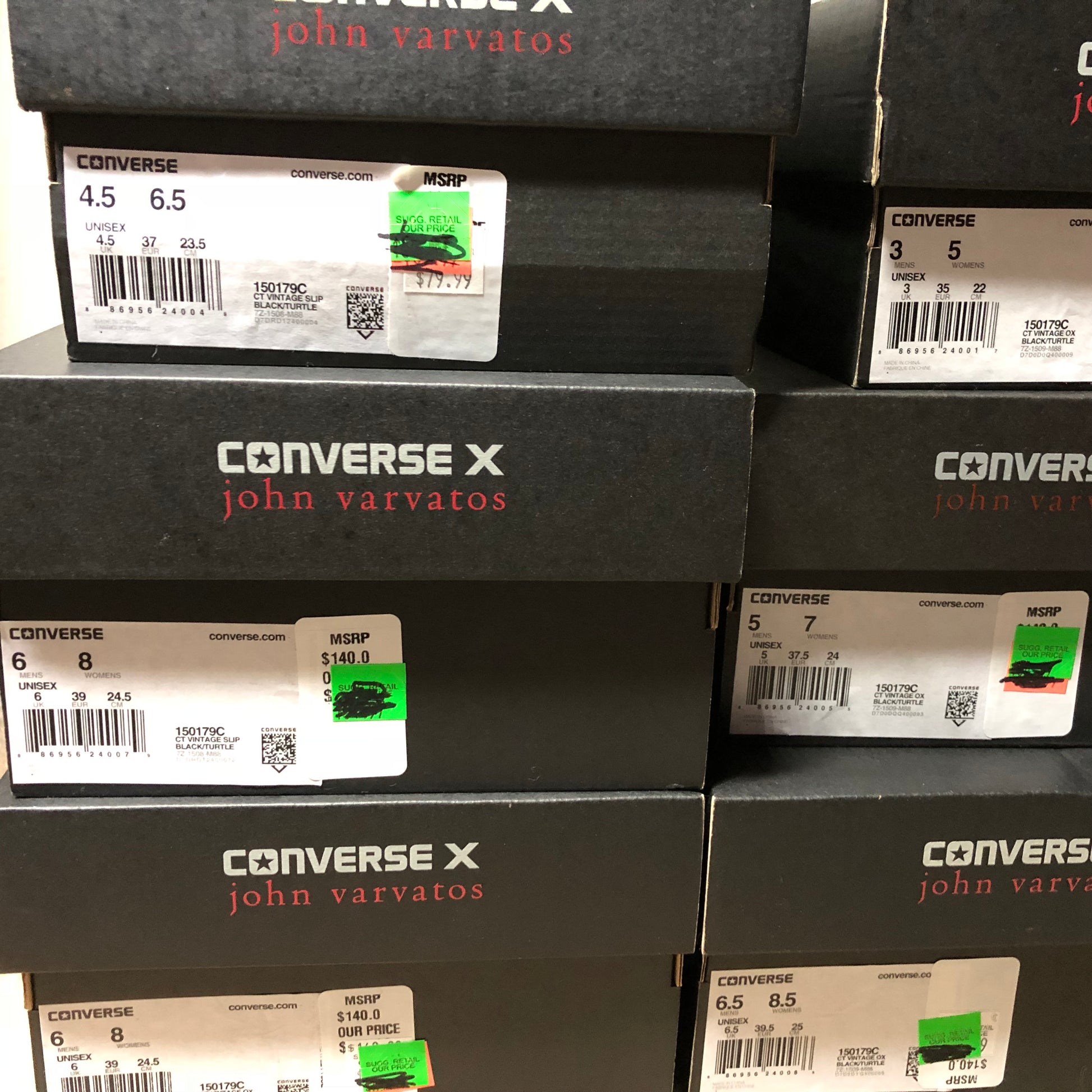 DS Converse Chuck Taylor Coated Canvas Low Top Size 3-6.5M/5-8.5W Black 150179C - Converse