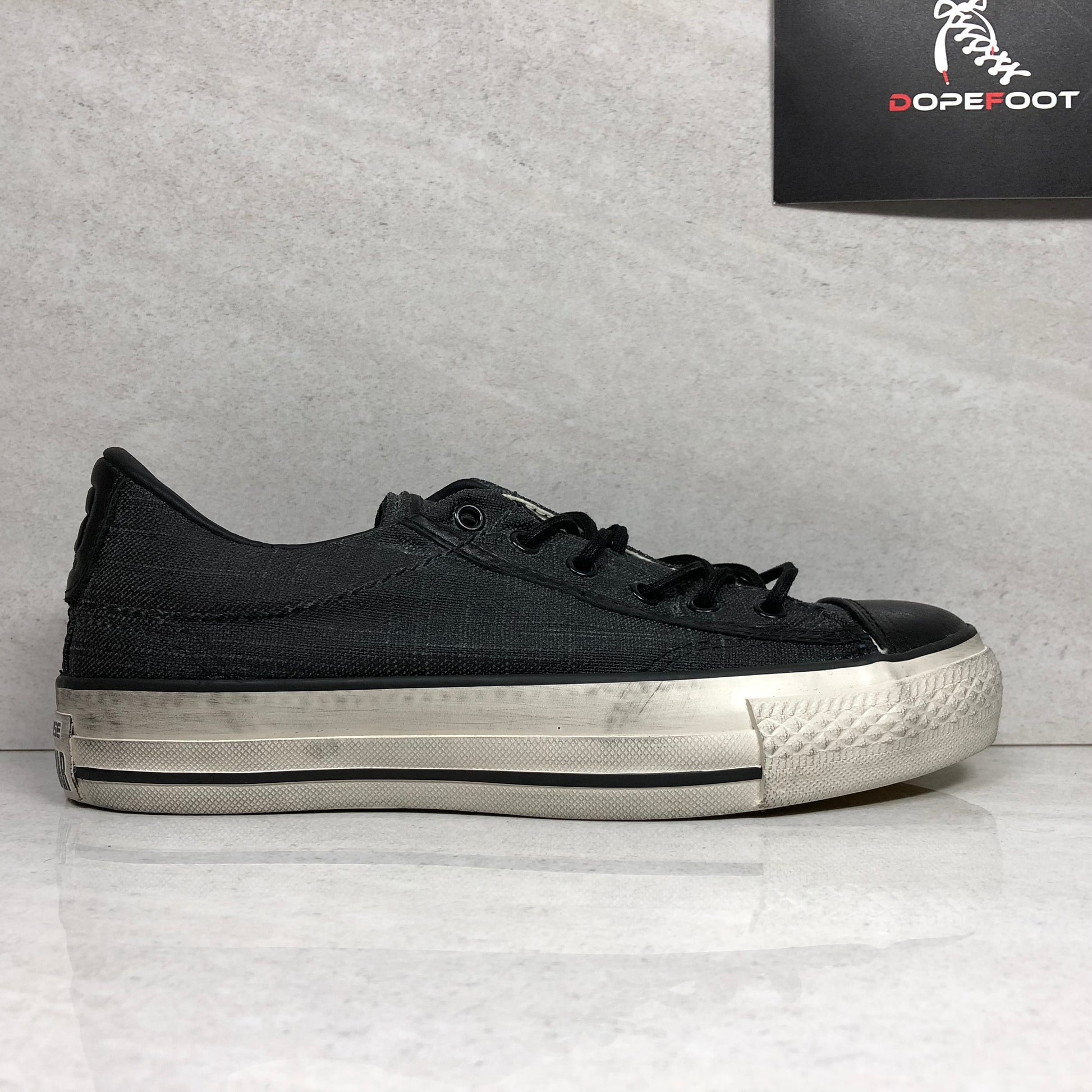 DS Converse Chuck Taylor Coated Canvas Low Top Size 3-6.5M/5-8.5W Black 150179C - Converse