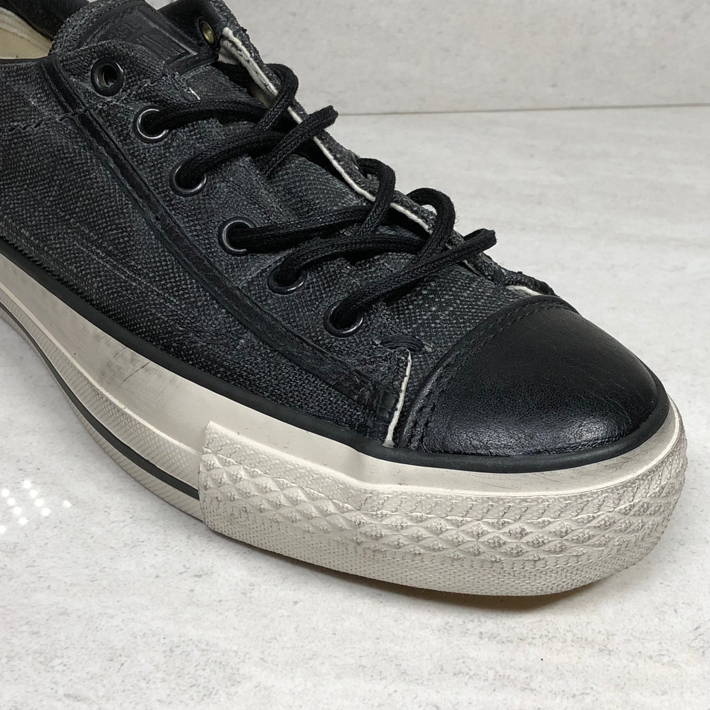 DS Converse Chuck Taylor Coated Canvas Low Top Size 3-6.5M/5-8.5W Black 150179C - Converse