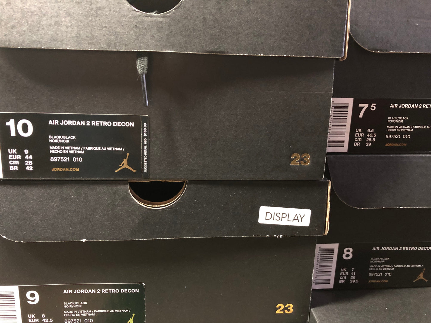 Air Jordan 2 Decon Black Suede - 897521 010 - Talla 8/Talla 8.5/Talla 10.5