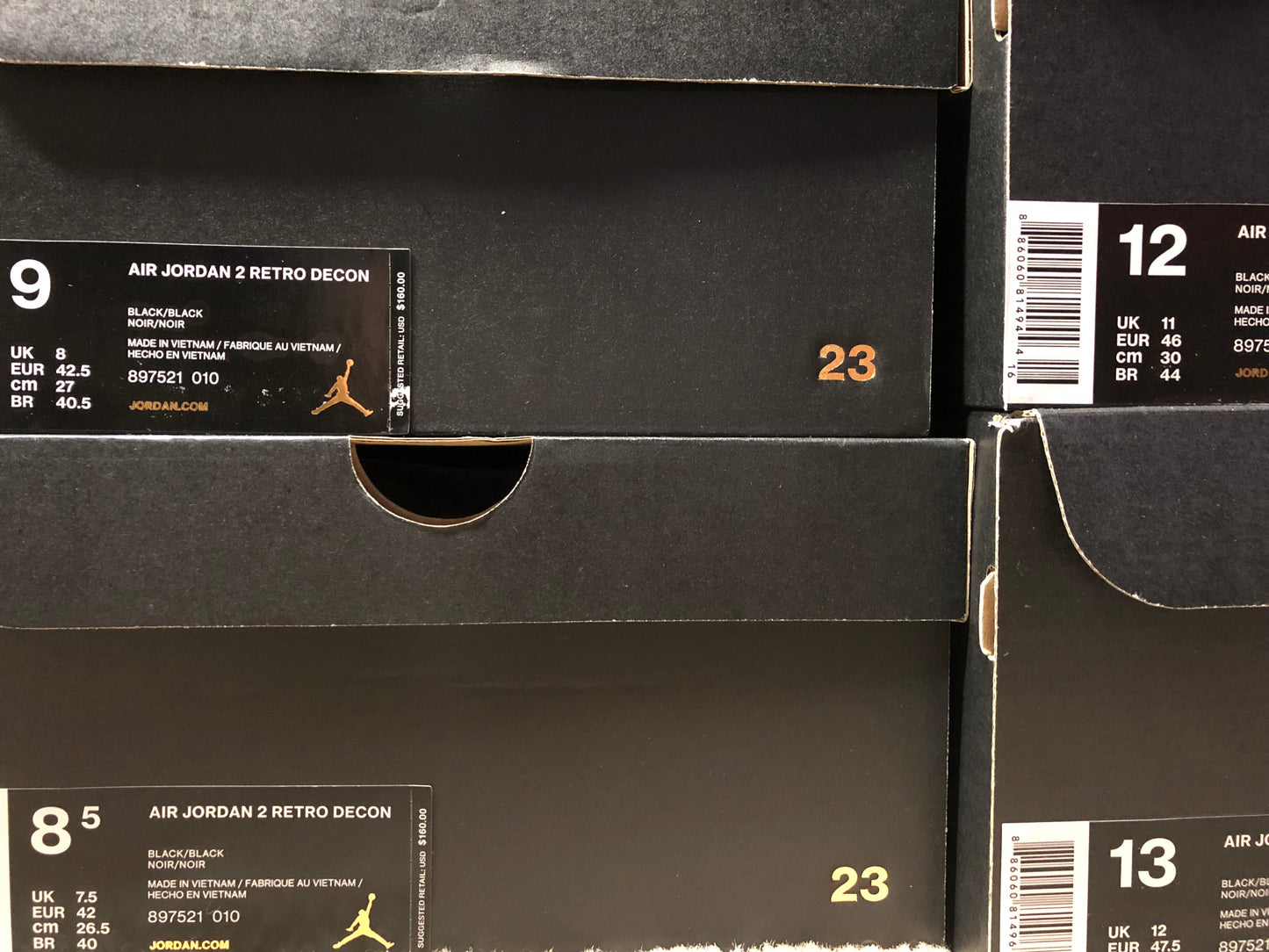 Air Jordan 2 Decon Black Suede - 897521 010 - Talla 8/Talla 8.5/Talla 10.5