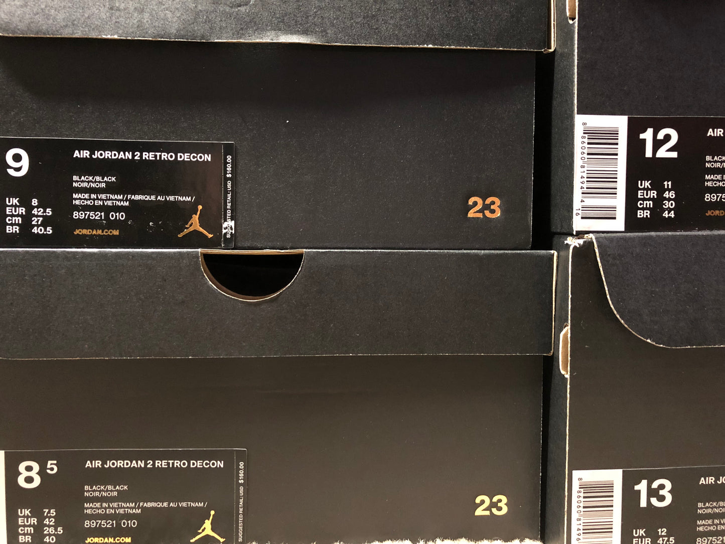 Air Jordan 2 Decon Black Suede - 897521 010 - Size 8/Size 8.5/Size 10.5