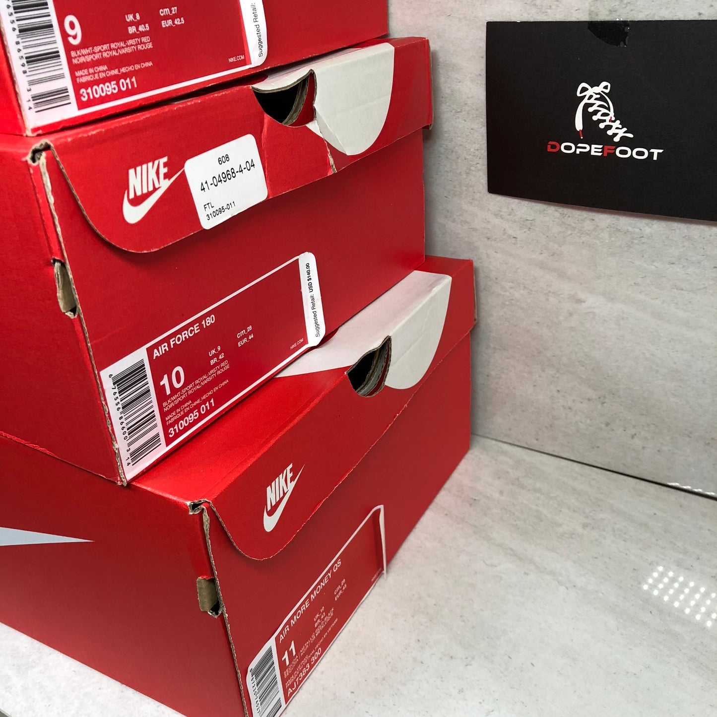 DS Nike Air Force 180 Talla 9/Talla 10/Talla 11 Negro/Azul real 310095 011