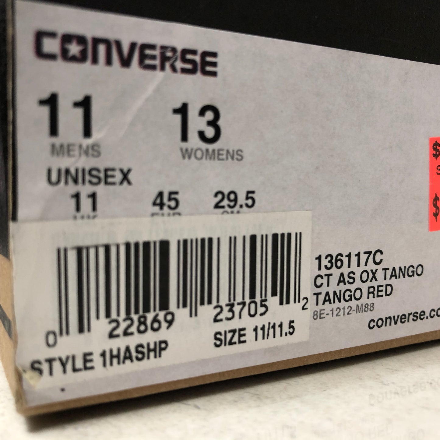 Converse CTAS OX LO Size 11 Tango Red 136117C - Converse