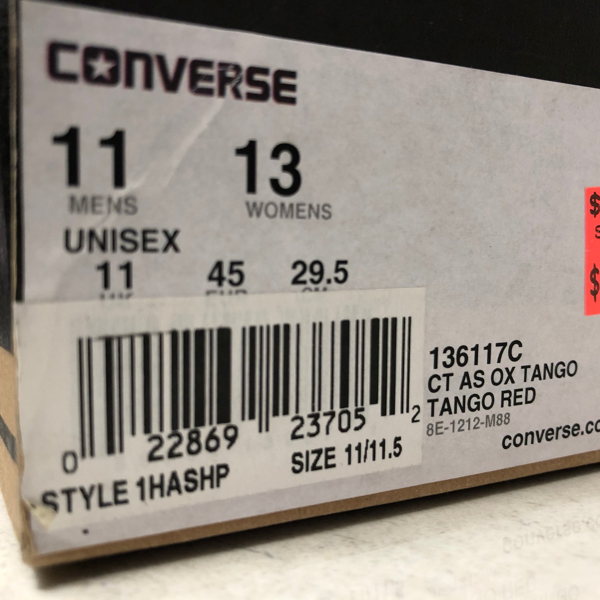 Converse CTAS OX LO Size 11 Tango Red 136117C - Converse