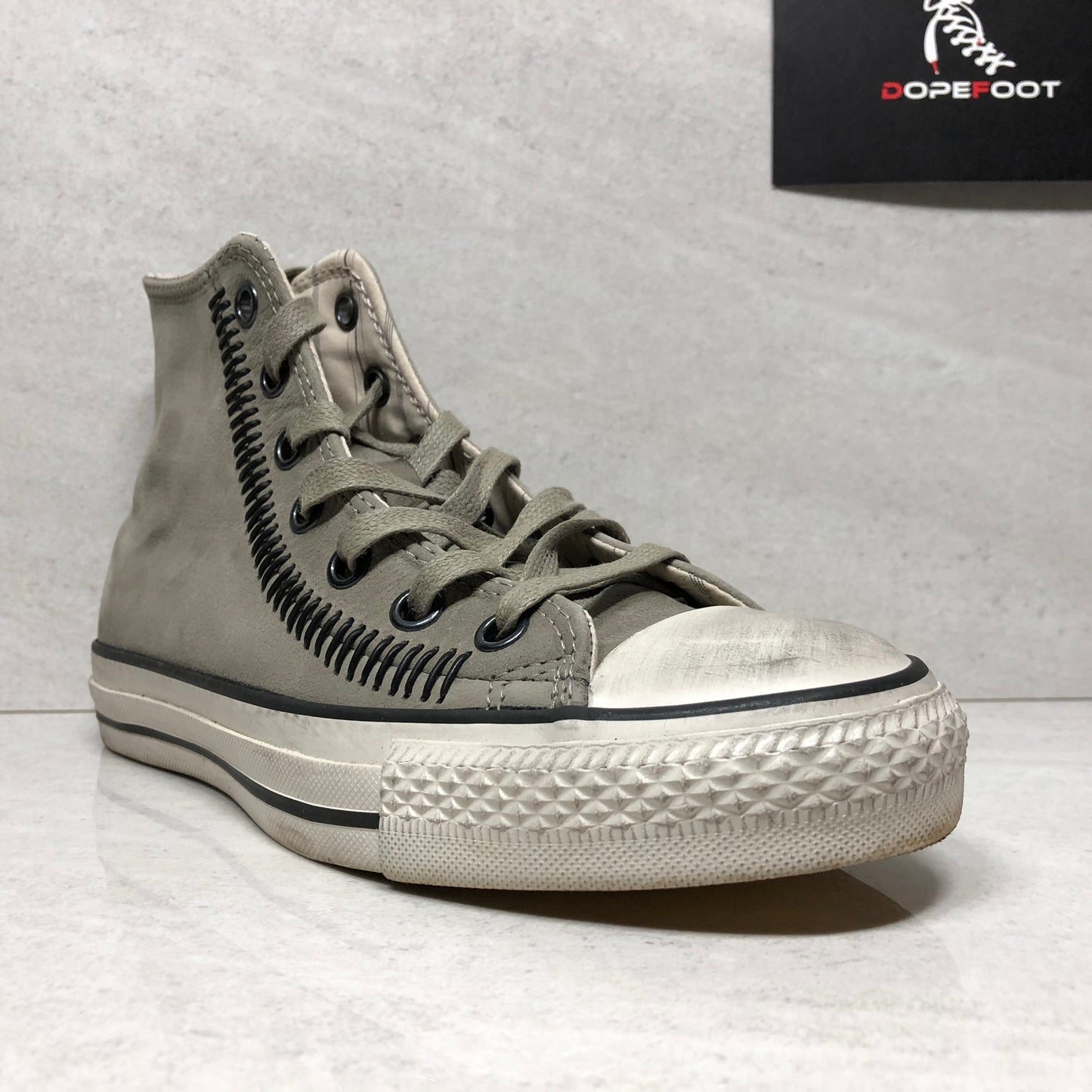 Converse Mens John Varvatos Chuck Taylor Hi Drill Black Stitched Size 5/7W 150164C - Converse