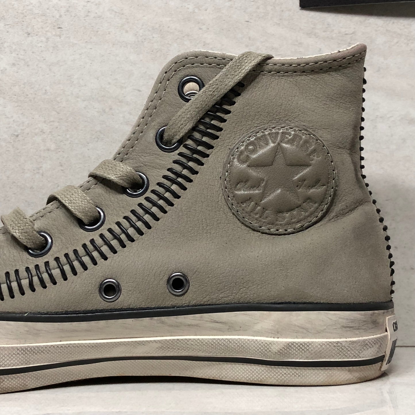 Converse Mens John Varvatos Chuck Taylor Hi Drill Black Stitched Size 5/7W 150164C - Converse