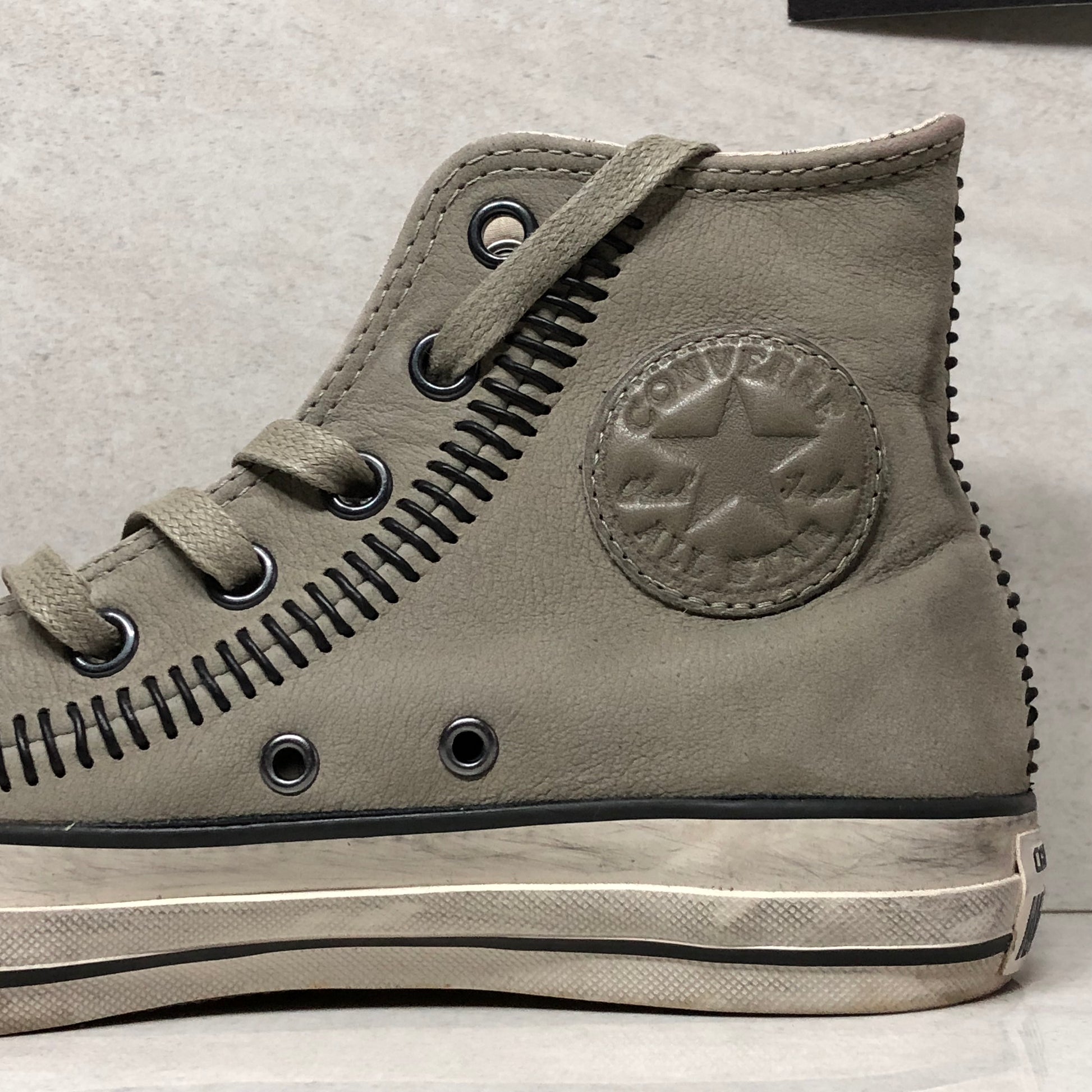 Converse Mens John Varvatos Chuck Taylor Hi Drill Black Stitched Size 5/7W 150164C - Converse