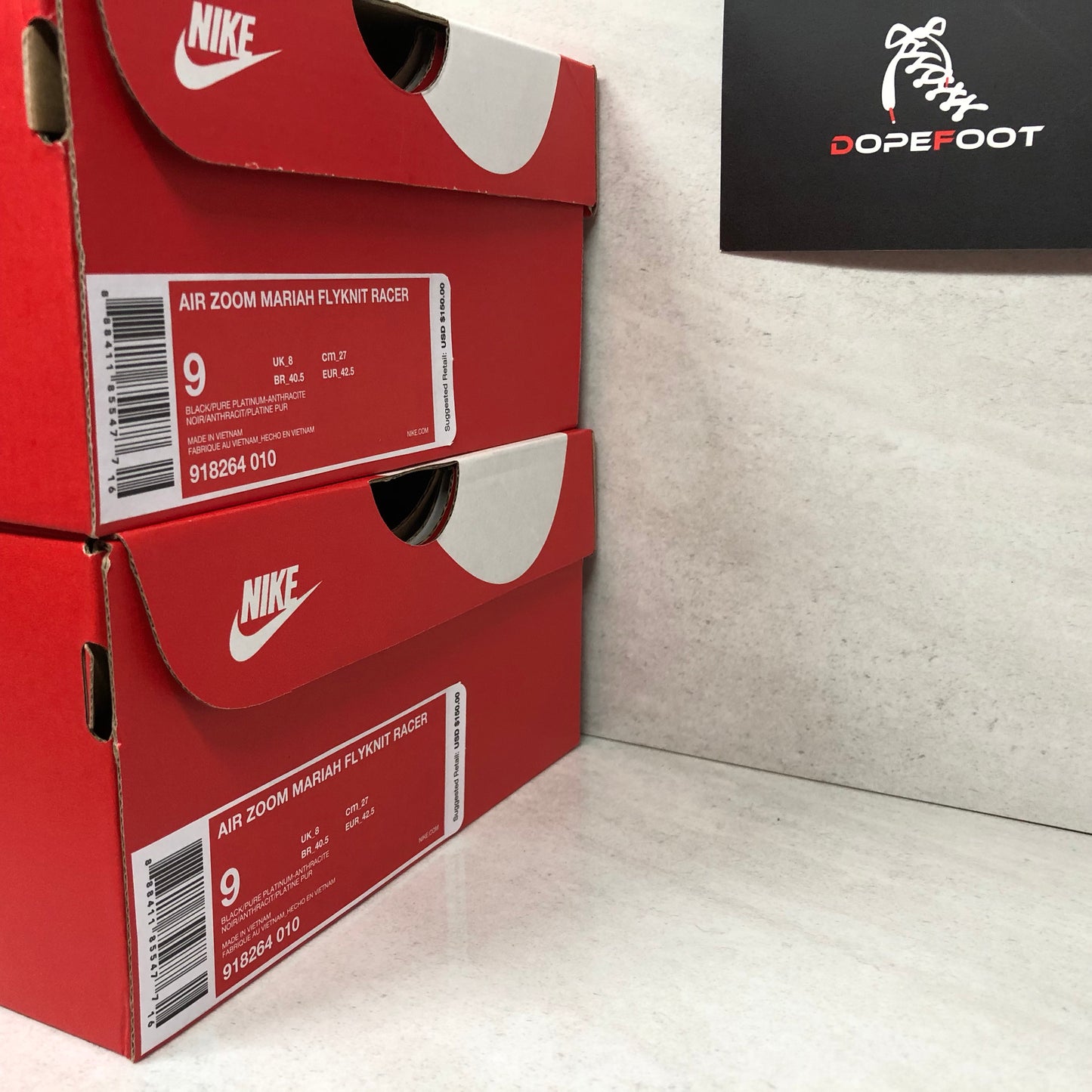 Nike Air Zoom Mariah Flyknit Racer 918264-010 Talla de hombre 9/Talla 10/10.5/Talla 12 Negro/Blanco