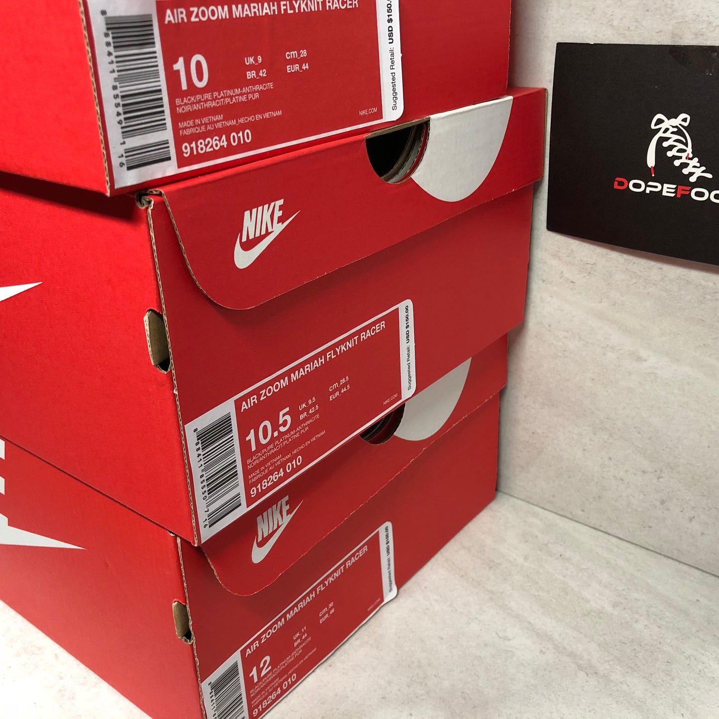 Nike Air Zoom Mariah Flyknit Racer 918264-010 Talla de hombre 9/Talla 10/10.5/Talla 12 Negro/Blanco