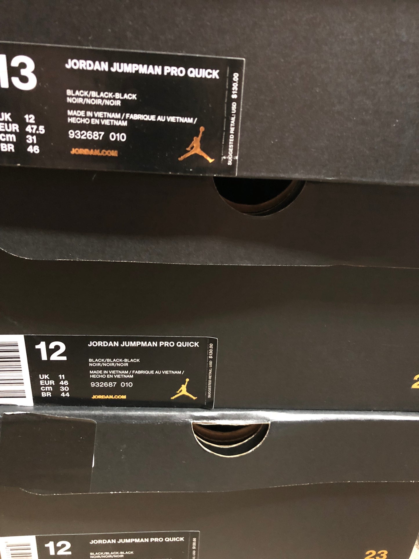 Jordan Nike Jumpman Pro Quick 932687-010 Hombre Talla 8/Talla 12/Talla 13 Negro Baloncesto