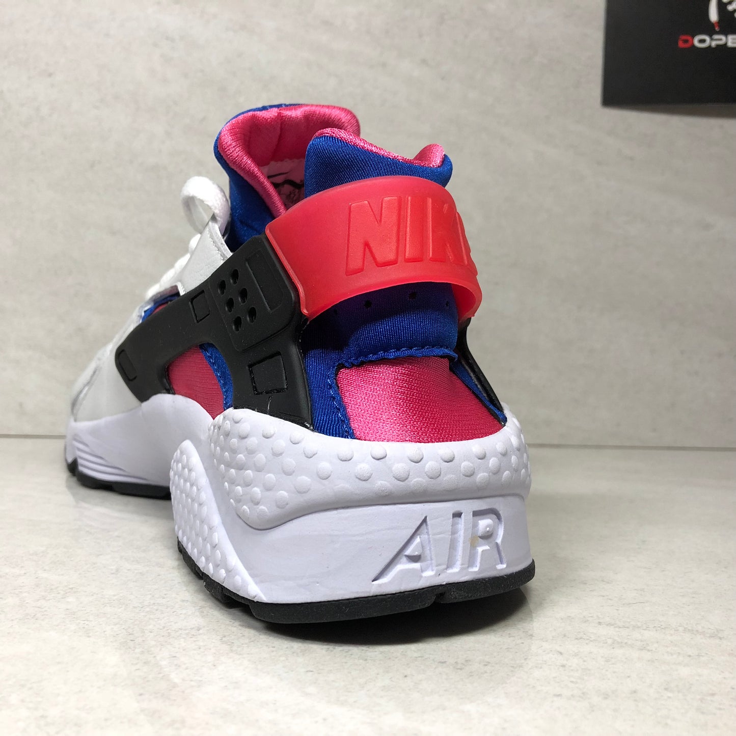Nike Air Huarache Run 91 QS - AH8049 100 - Homme Taille 9.5 Blanc/Game Royal/Noir