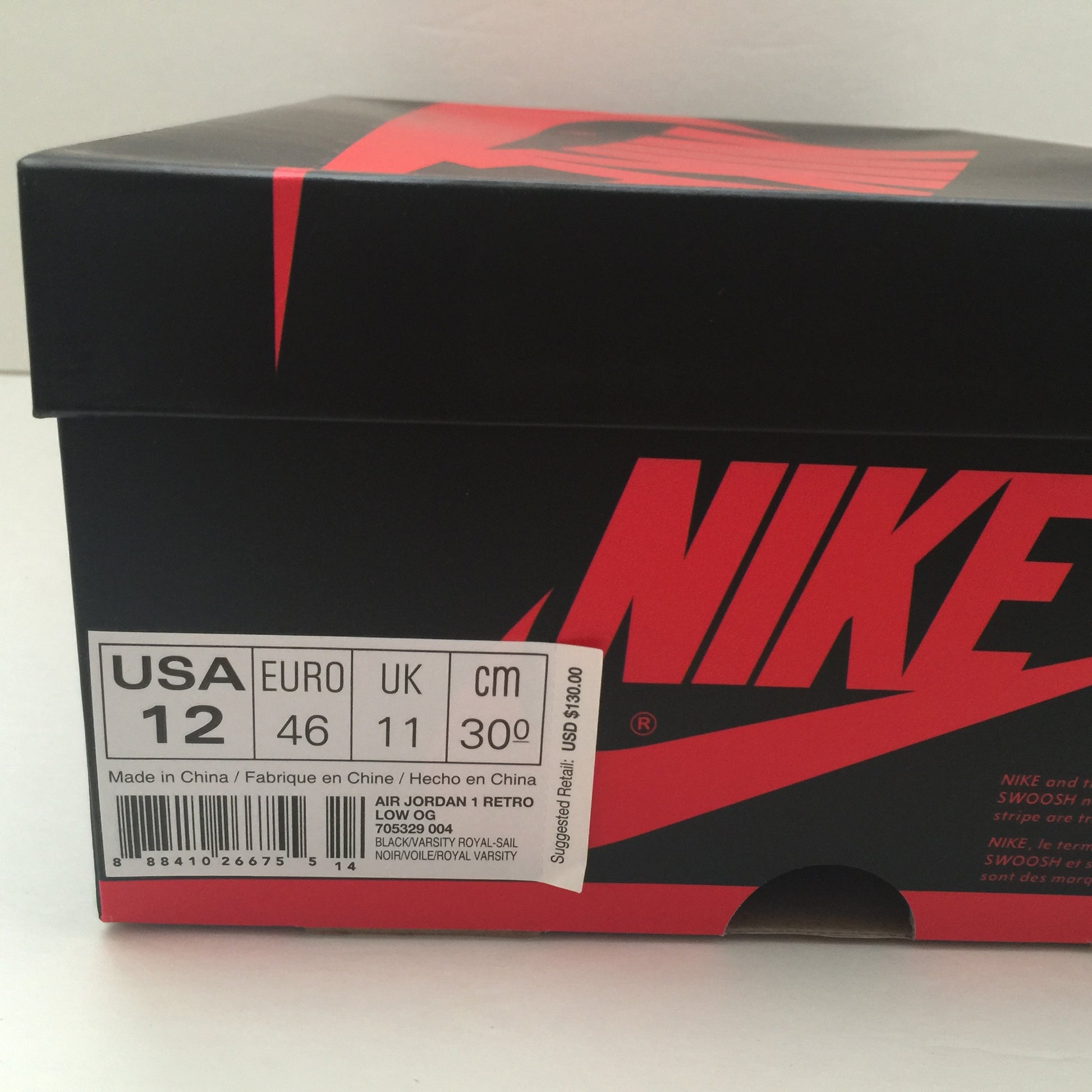 DS Nike Air Jordan 1 I Low OG "Royal" Size 10.5/Size 12 - DOPEFOOT
 - 7