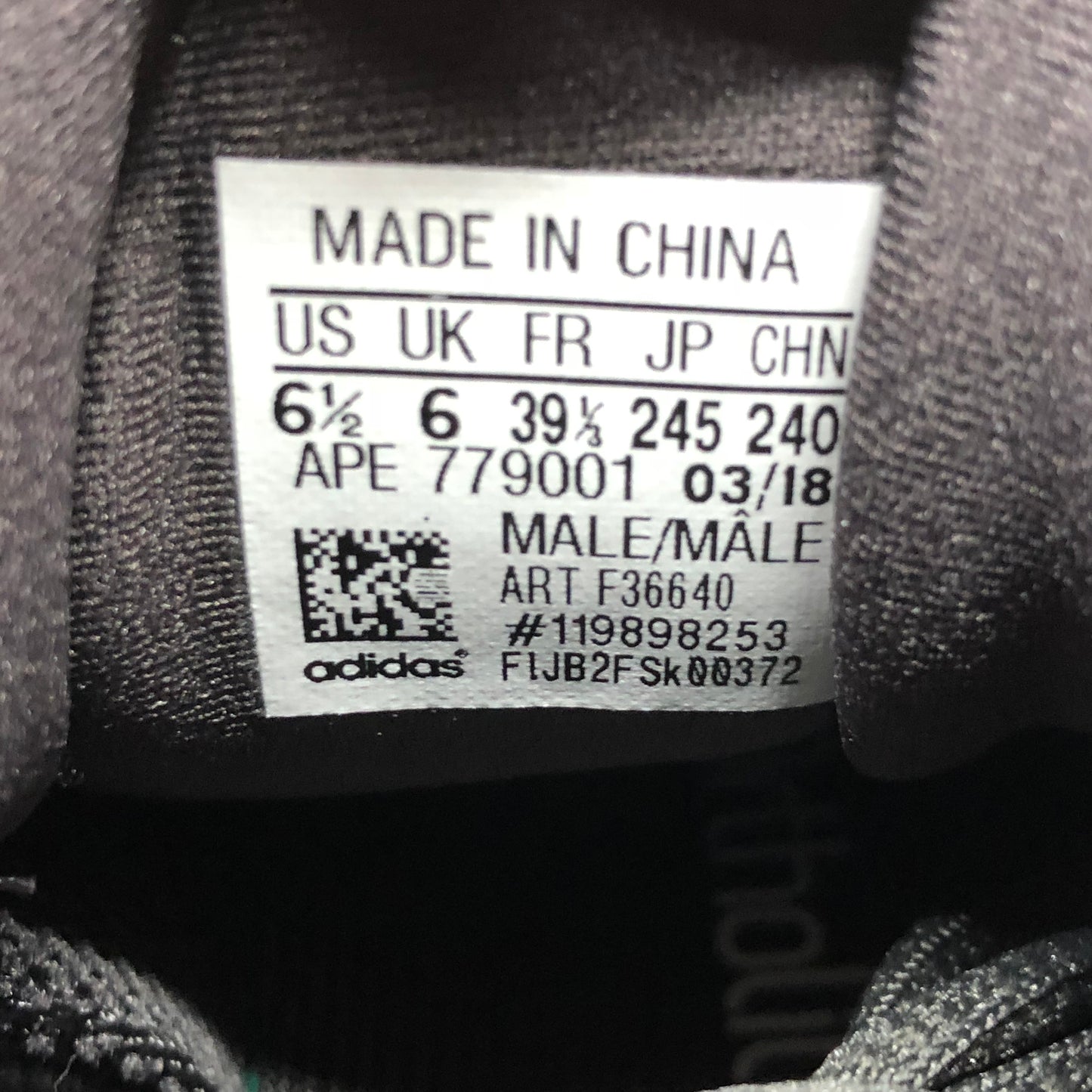 Adidas Yeezy 500 Utility Black Size 5/Size 6.5 F36640