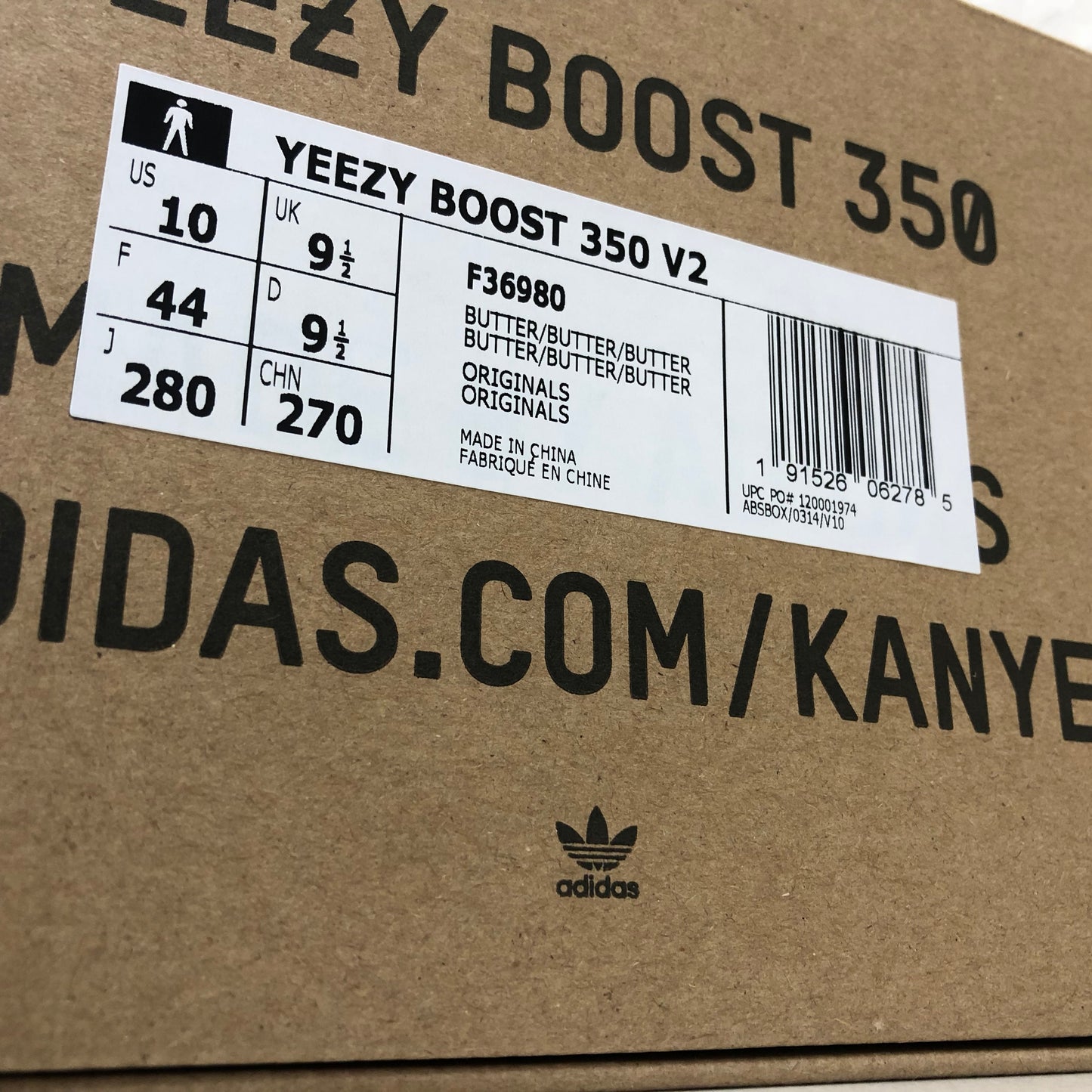 Adidas Yeezy Boost 350 V2 Butter F36980 Men's Size 10