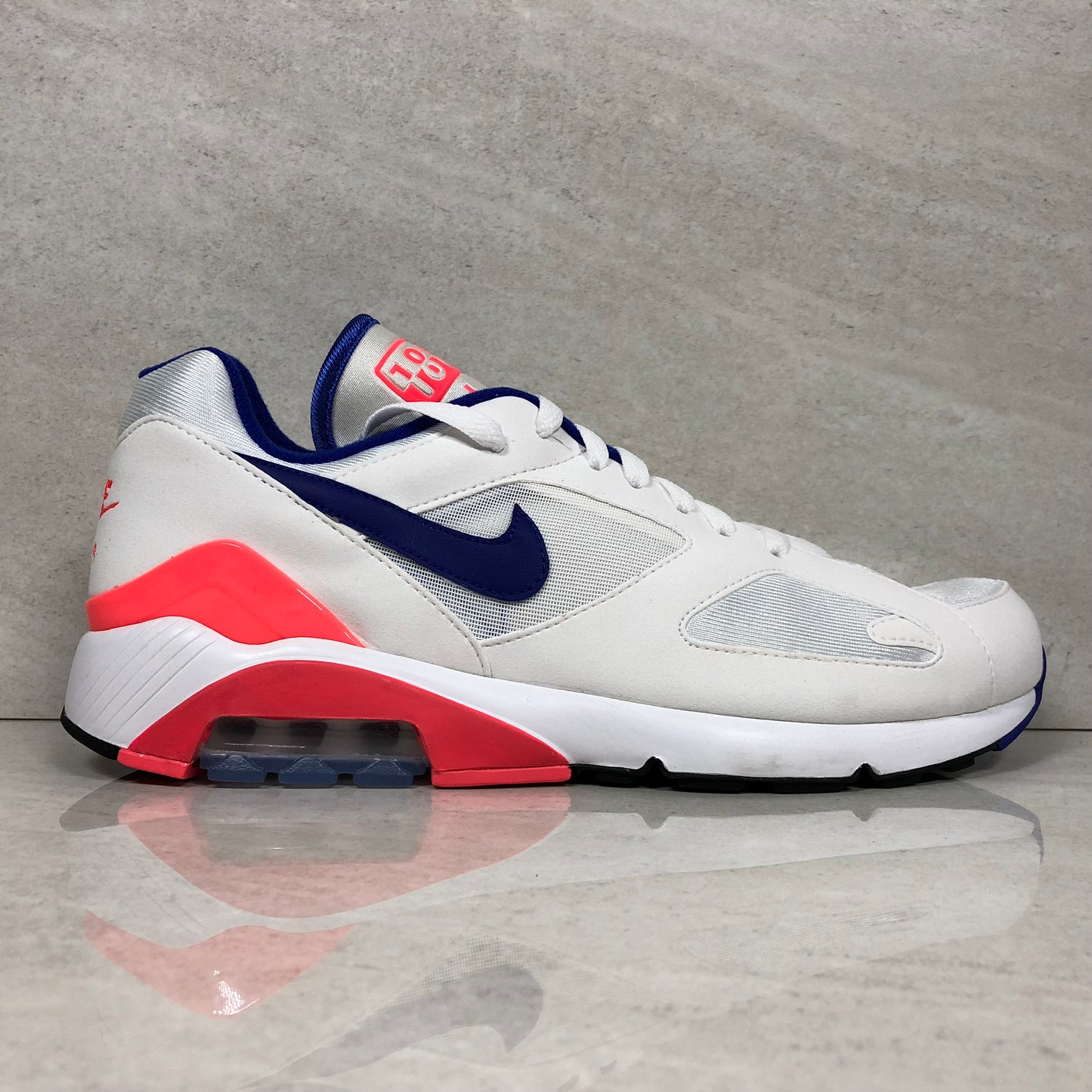 Nike Air Max 180 pour homme, blanc/ultramarine-rouge solaire, 13 M US