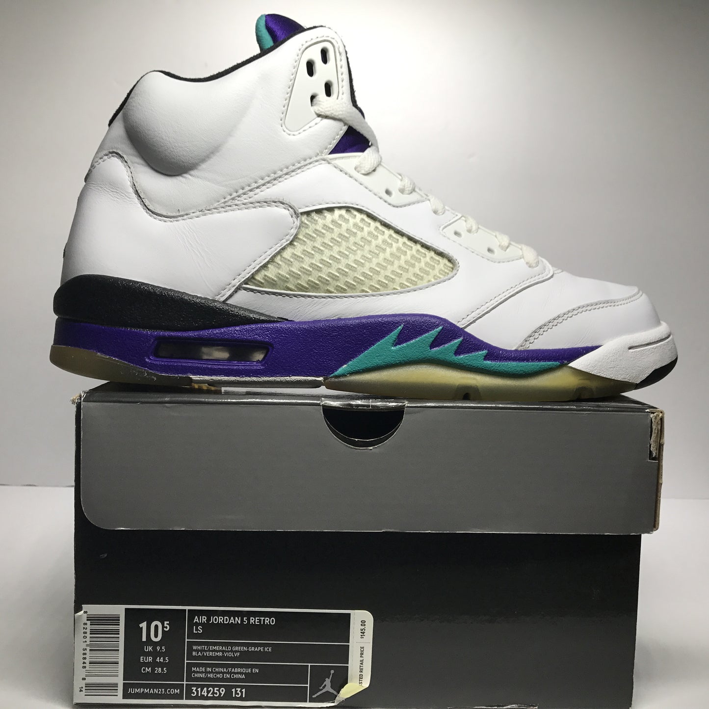 Nike Air Jordan 5 V Retro Grape/Blanco 2006 Talla 10.5