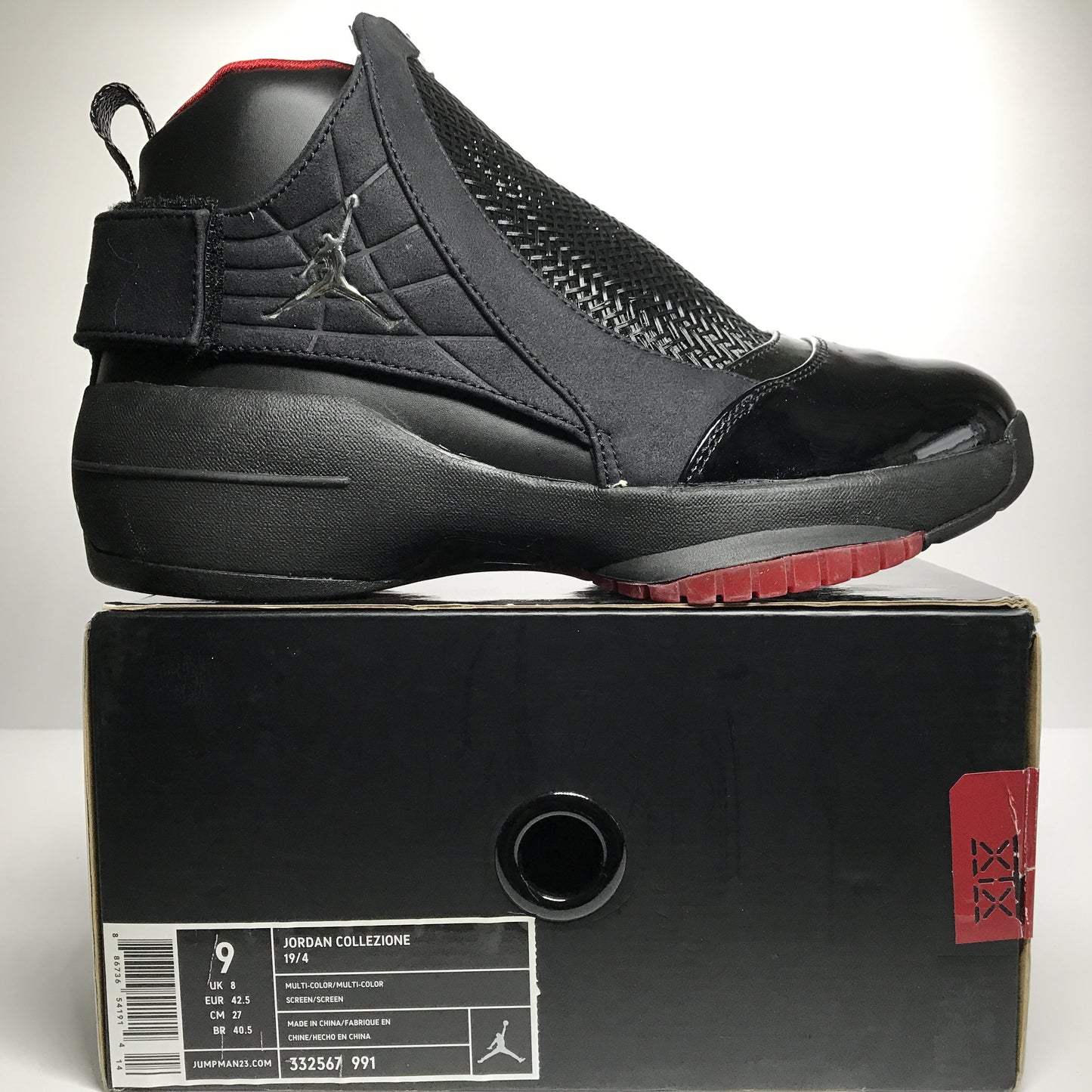 DS Nike Air Jordan 19 XIX CDP Noir/Rouge Taille 9
