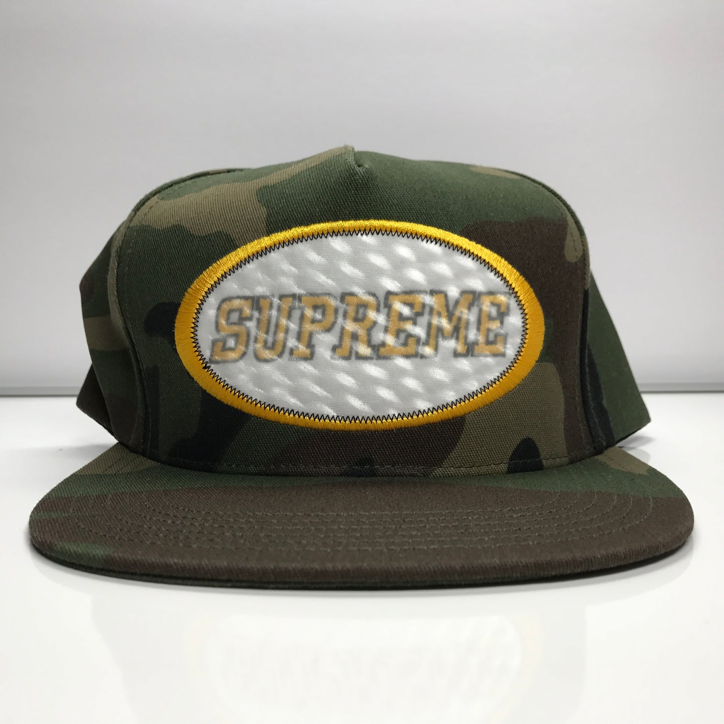 Supreme Overlay 5-Panel Camo Snapback Hat Cap Woodland