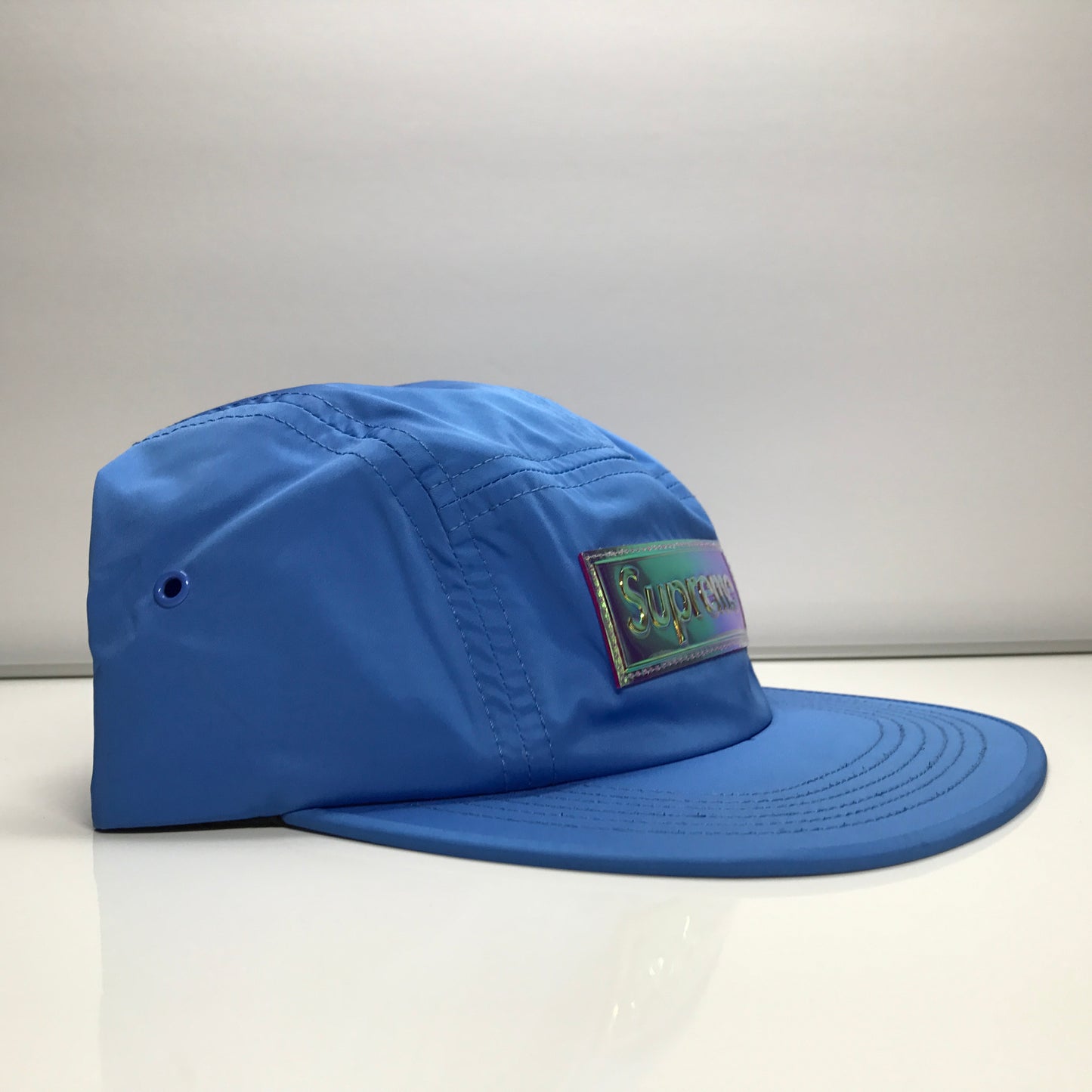 Supreme Iridescent Camp Cap Light Blue Hat SS17