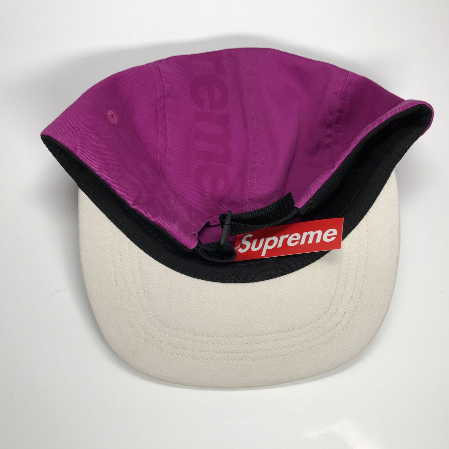 Supreme 2 Tone Twill Top Panel Camp Cap Hat SS17 Magenta Pink