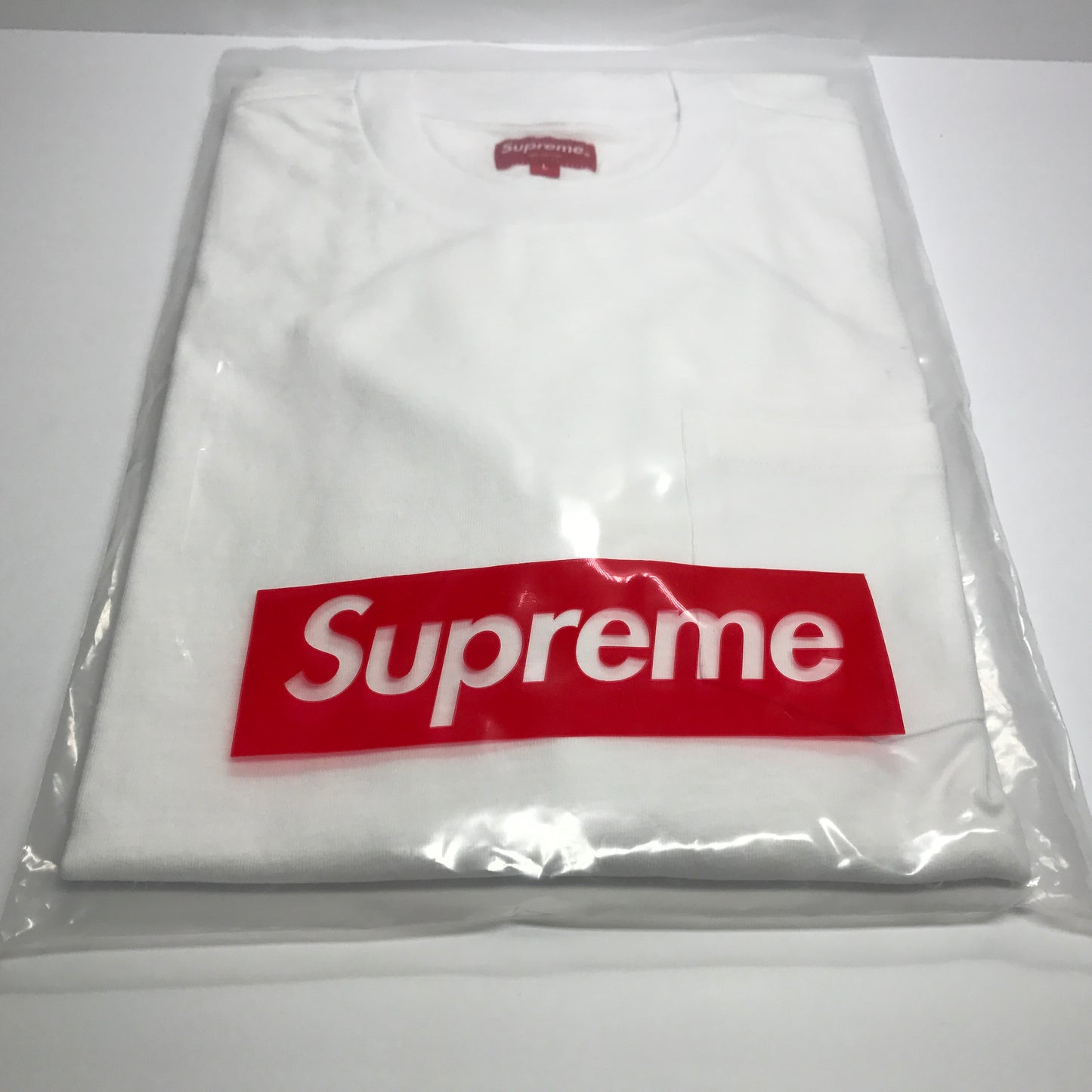 Supreme L/S Pocket Tee Blanc Manches Longues Taille L FW16