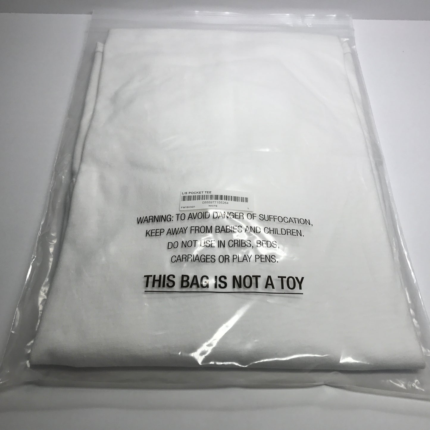 Supreme L/S Pocket Tee White Long Sleeve Size L FW16 - DOPEFOOT