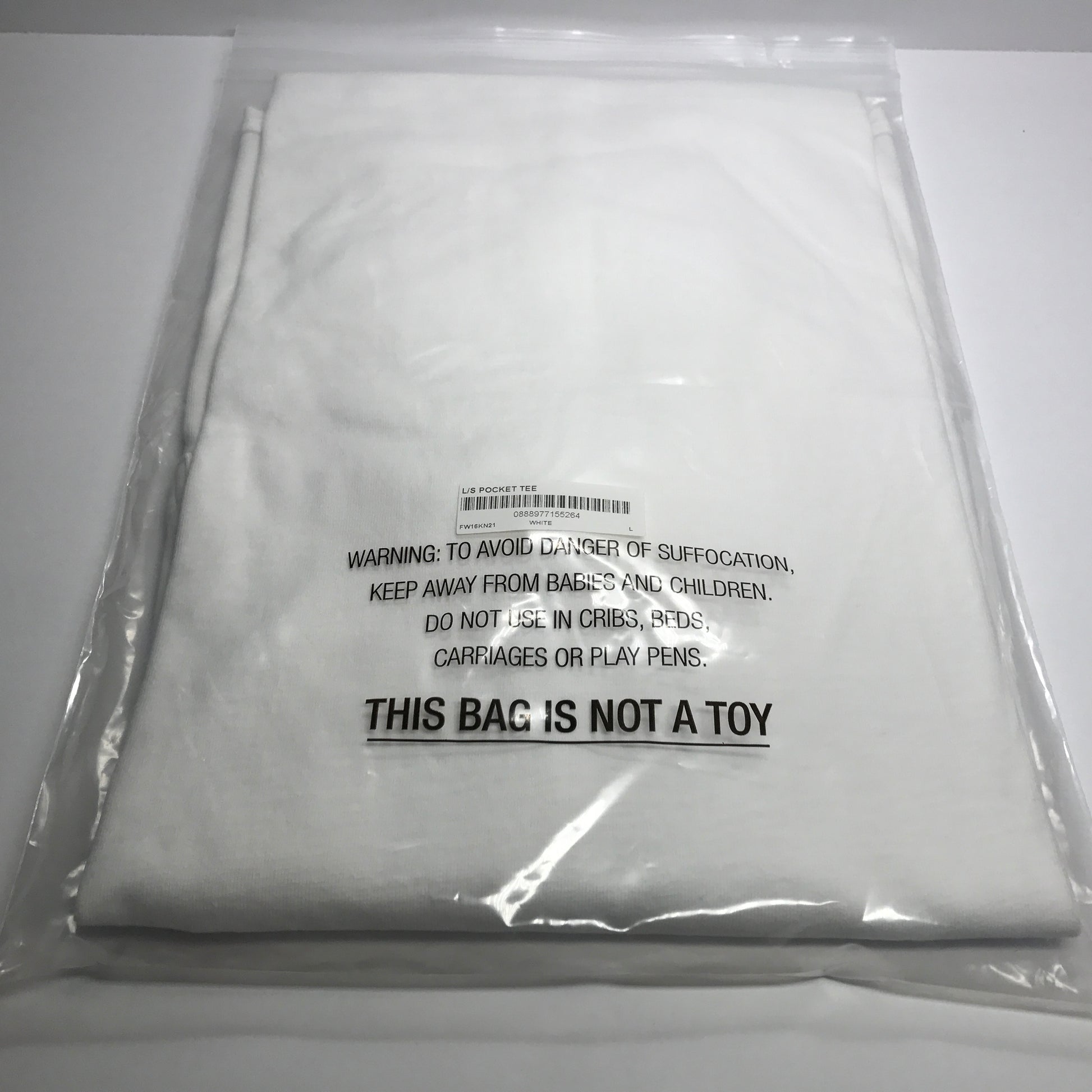 Supreme L/S Pocket Tee White Long Sleeve Size L FW16 - DOPEFOOT