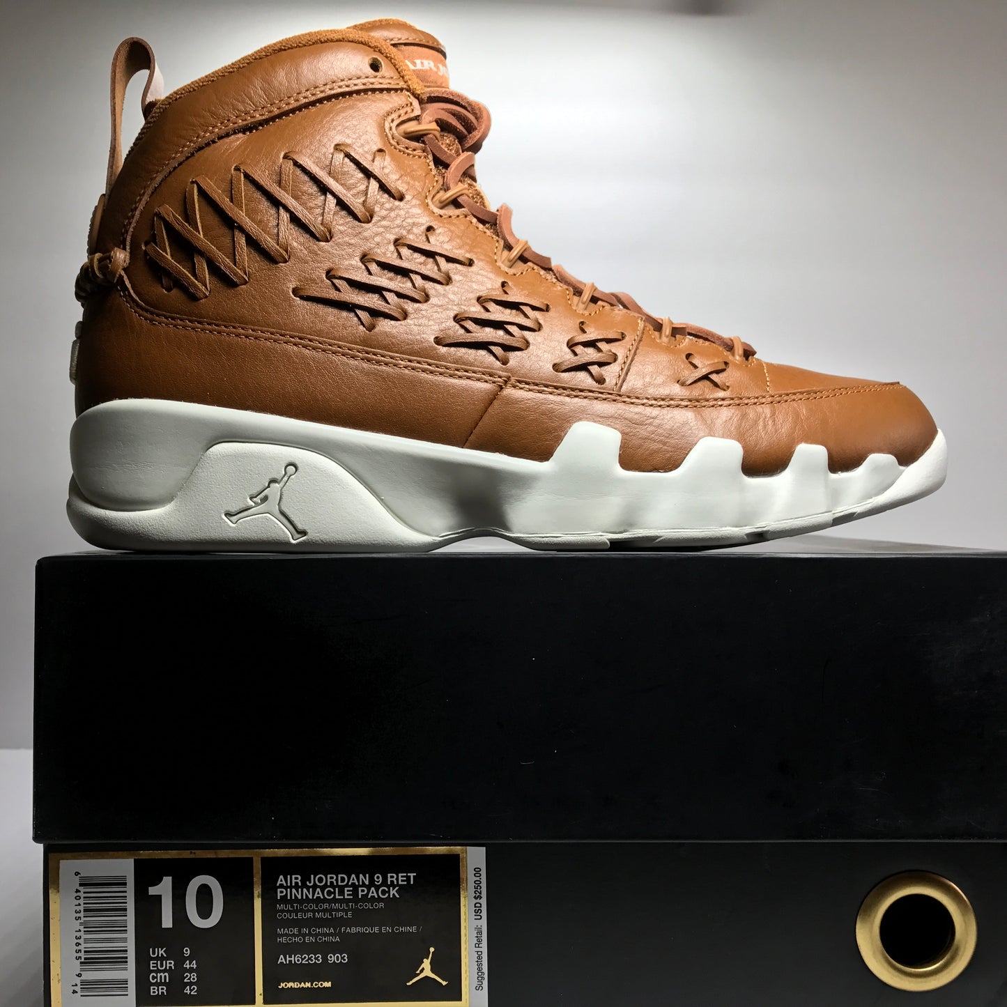 DS Nike Air Jordan 9 IX Pinnacle Baseball Guante Marrón Talla 10