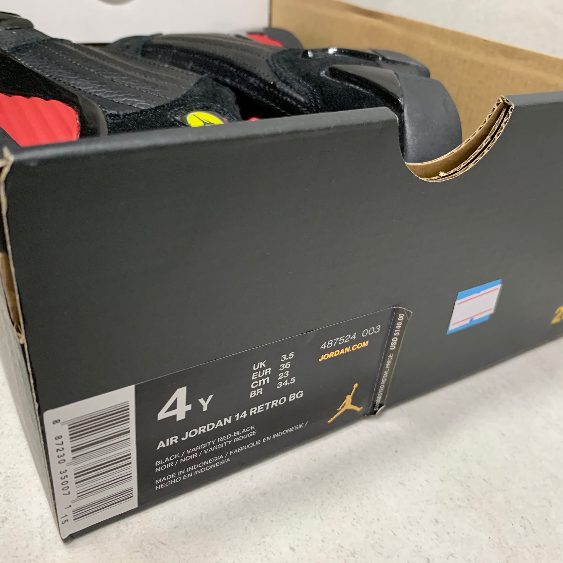 Jordan 14 Retro Size 4Y Last Shot 2018 (GS) 487524-003 - SneakerBinge