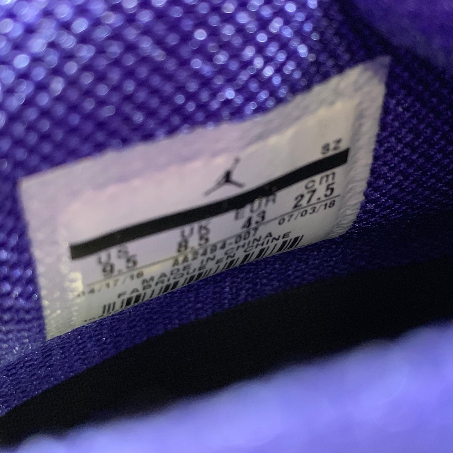 Jordan 18 XVIII OG Talla 9.5/Talla 11.5 Negro Sport Royal 305869-041