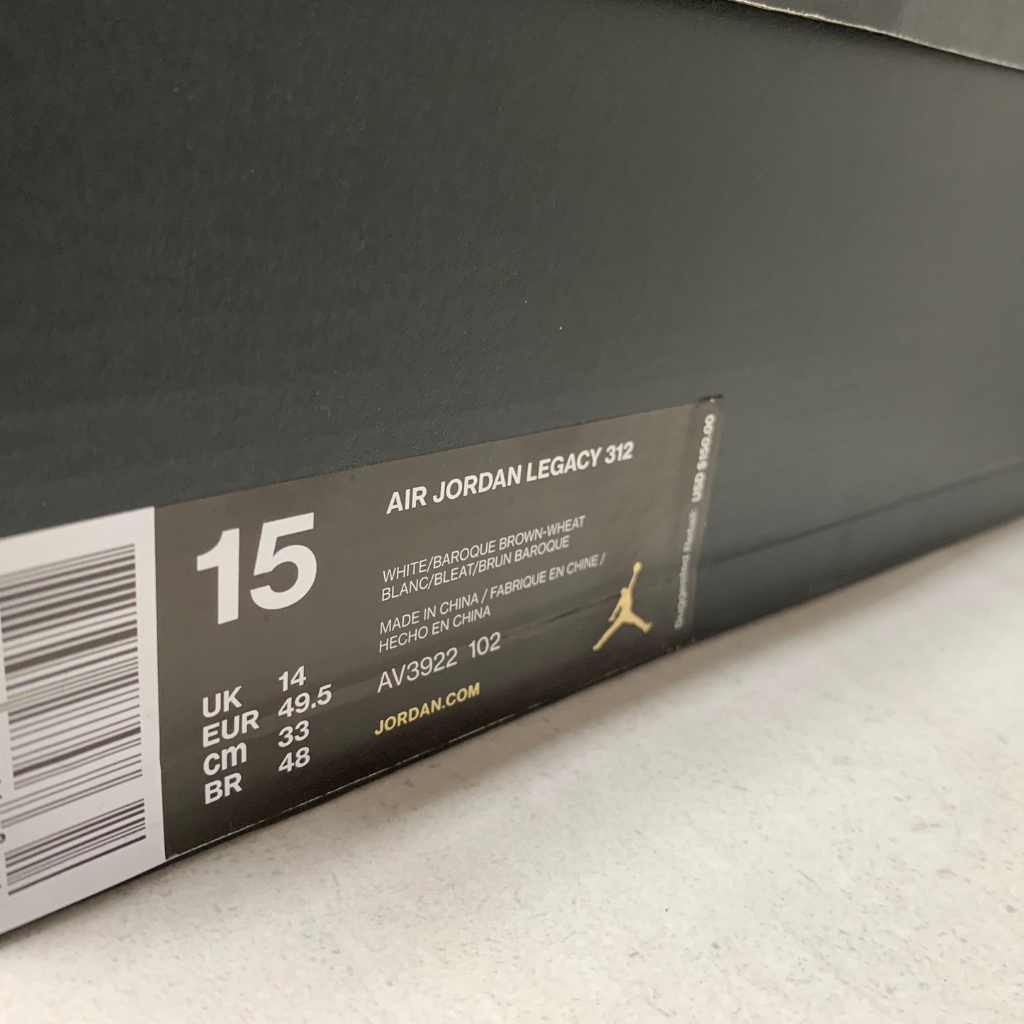 Jordan Legacy 312 Novato del año Talla 15 Trigo AV3922-102
