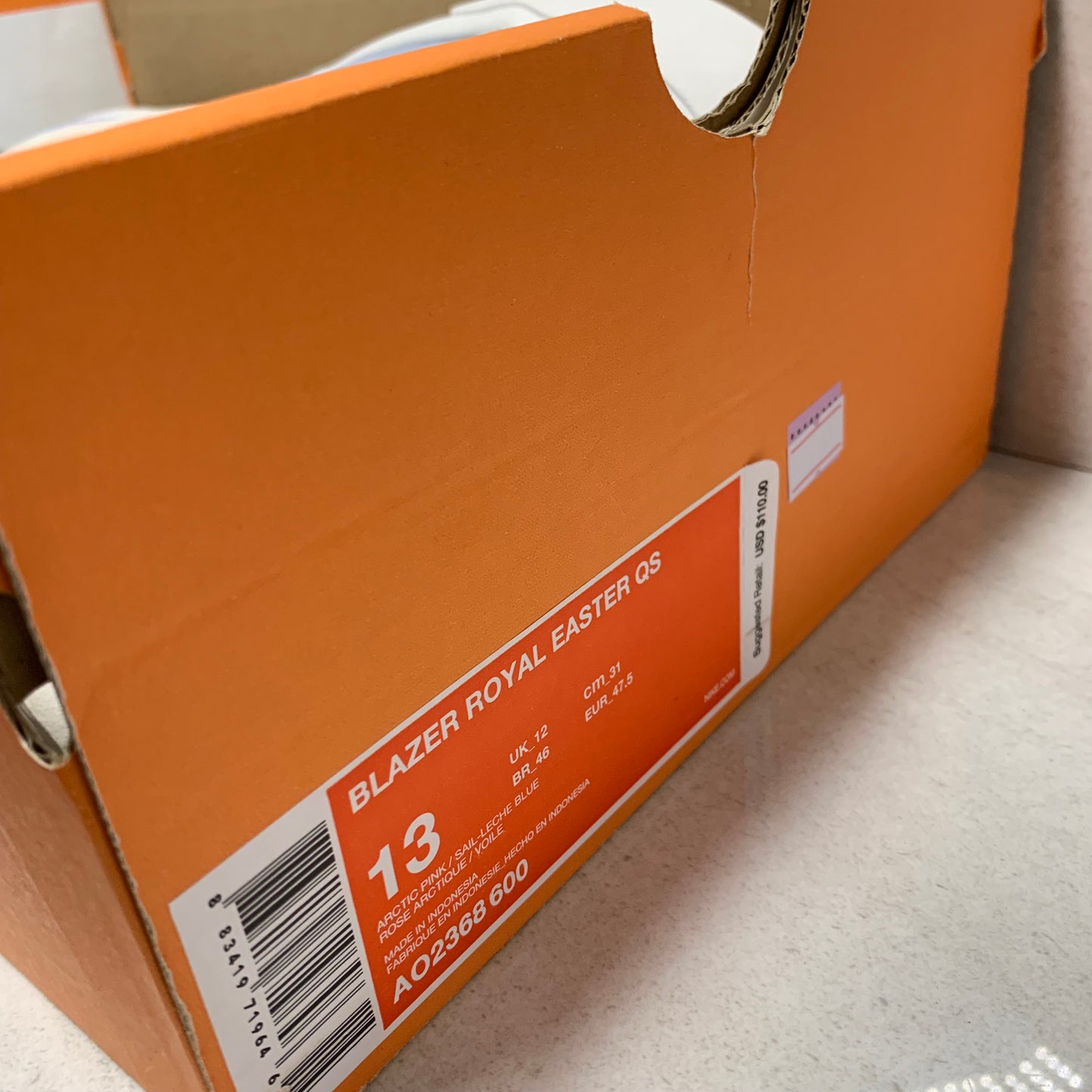 NIKE BLAZER ROYAL PÂQUES TAILLE 13 QS AO2368-600