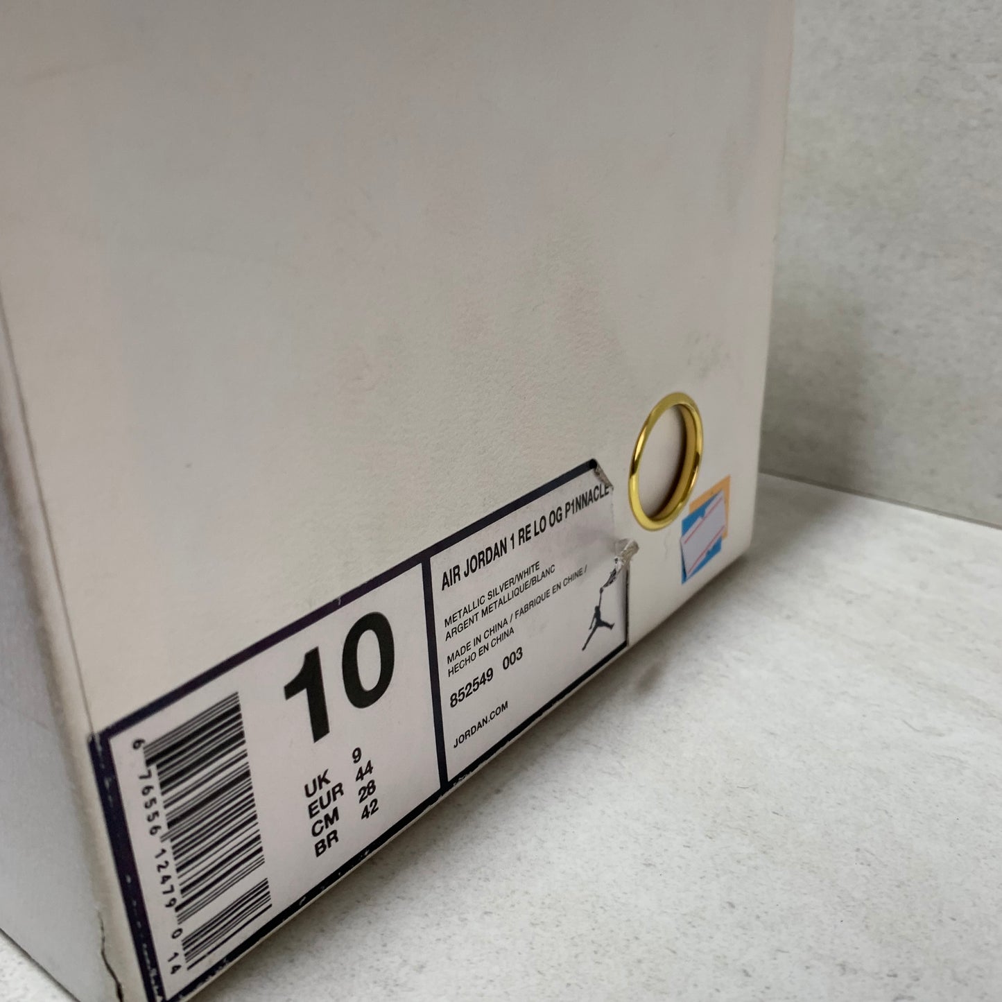 NIKE AIR JORDAN 1 I LOW OG SWOSHLESS PINNACLE TALLA 10 PLATA 852549 003