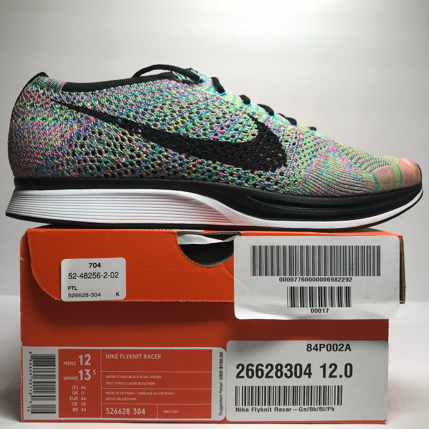 DS Nike Flyknit Racer Multicolore 526628 304 Homme Taille 9.5