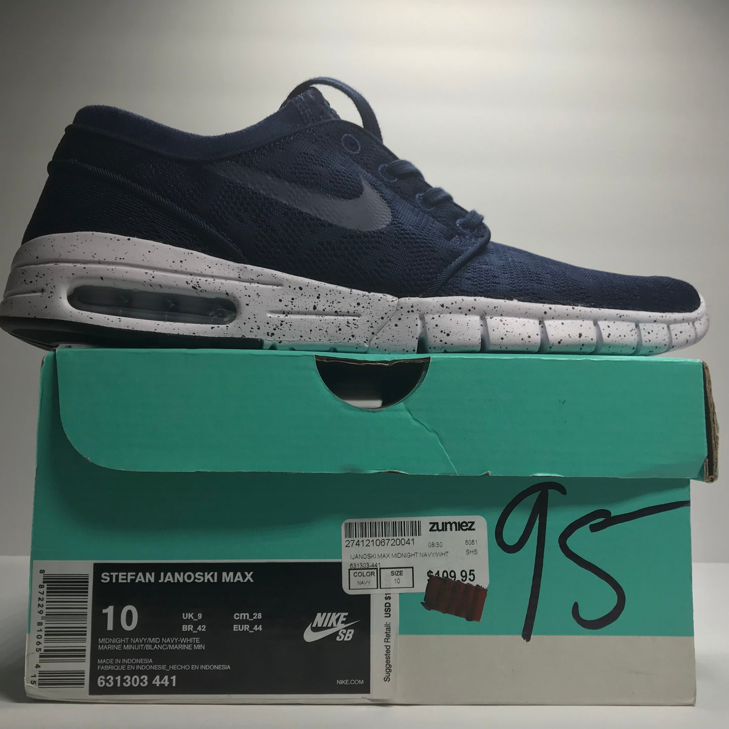 DS Nike Stefan Janoski Max Azul/Blanco Talla 10