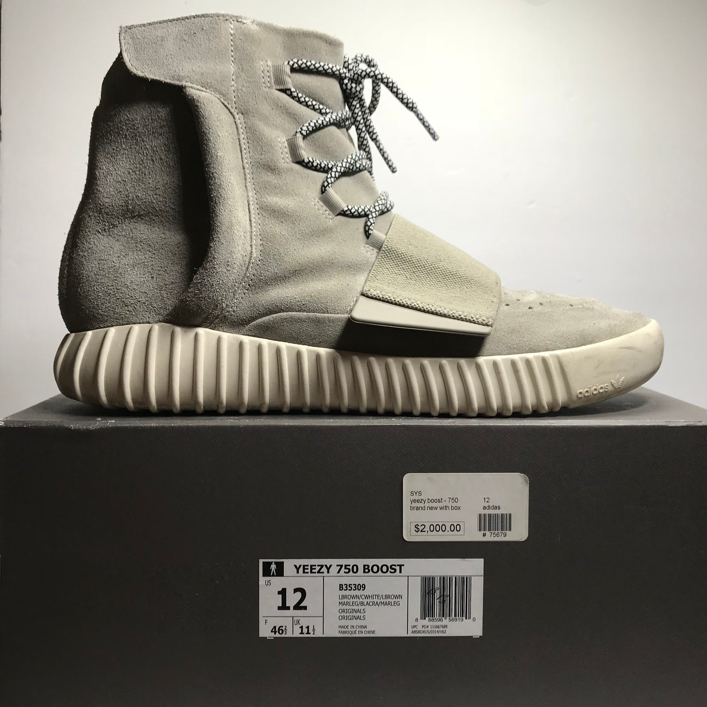 Adidas Yeezy 750 Boost OG Gris/Marron Clair Taille 12