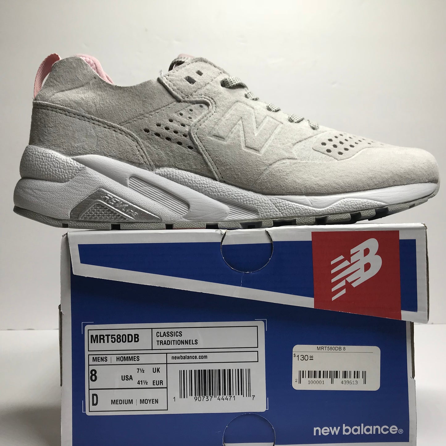 DS New Balance MRT580DB Re-Engineered White/Rose Size 8 Made in USA - New Balance