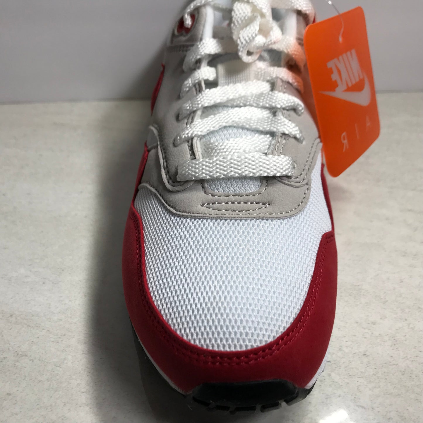 Air Max 1 QS GS 2017 Blanche/Rouge - 827657 101 - Taille Jeune 5Y