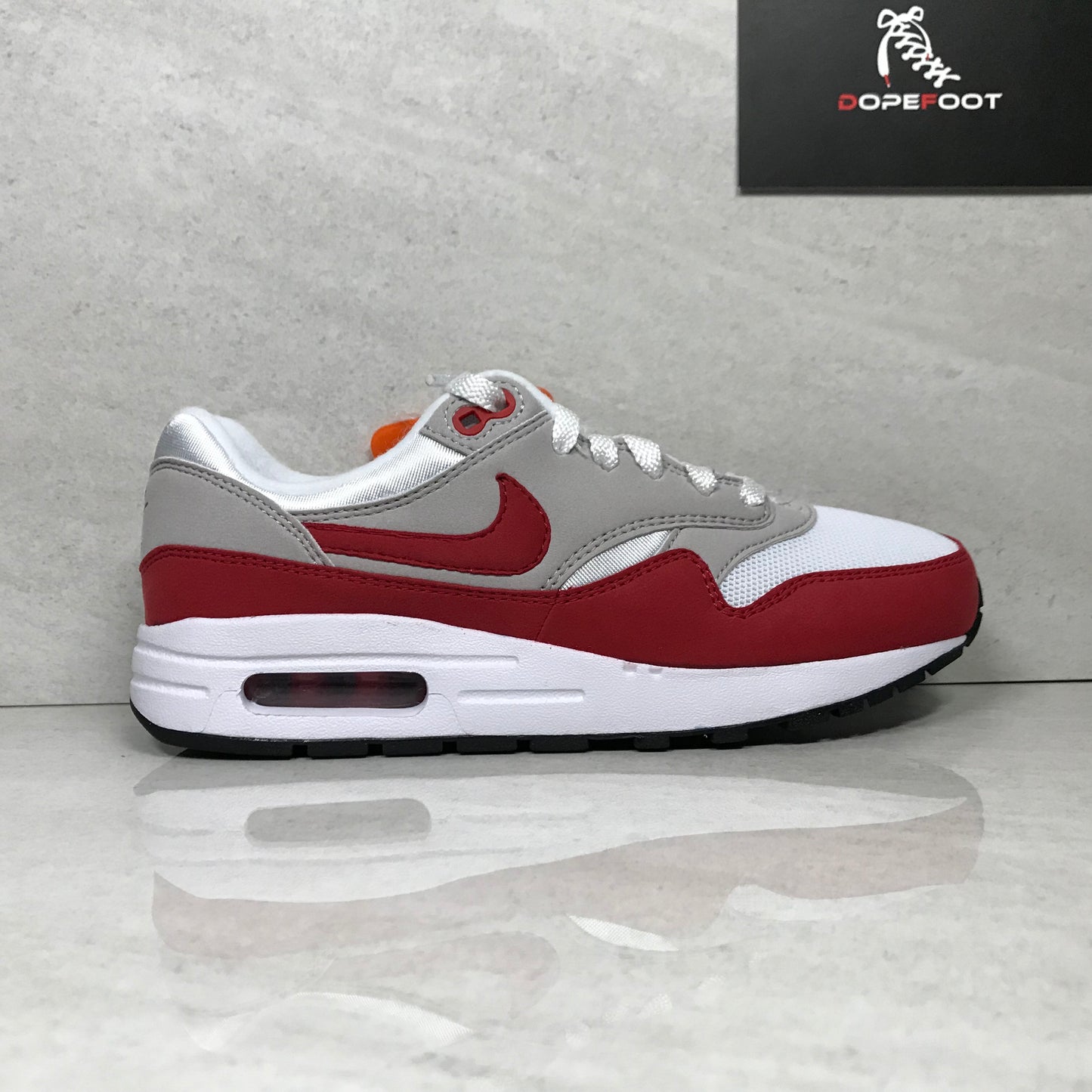 Air Max 1 QS GS 2017 Blanche/Rouge - 827657 101 - Taille Jeune 5Y