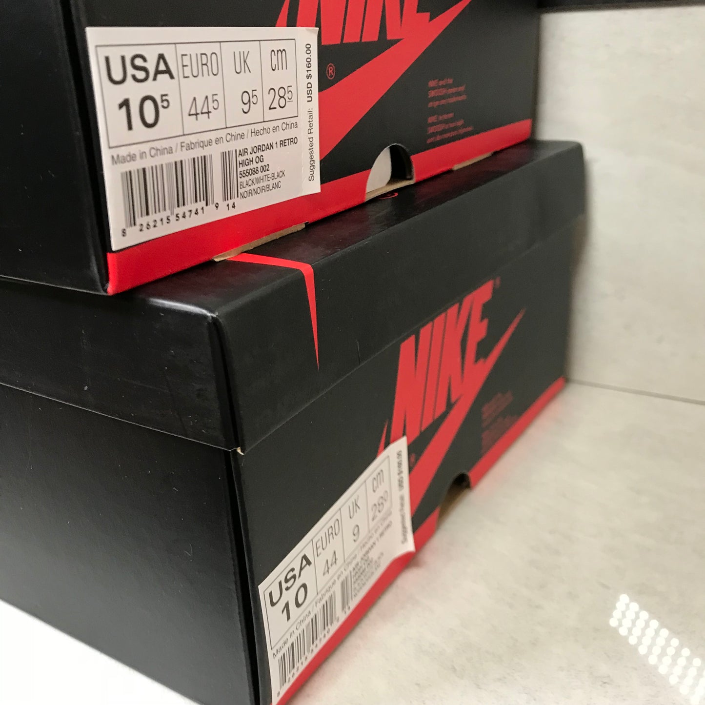 DS Air Jordan 1 I High OG Negro/Blanco Perforado Talla 7/Talla 9/9.5/Talla 10/10.5/Talla 11/Talla 16