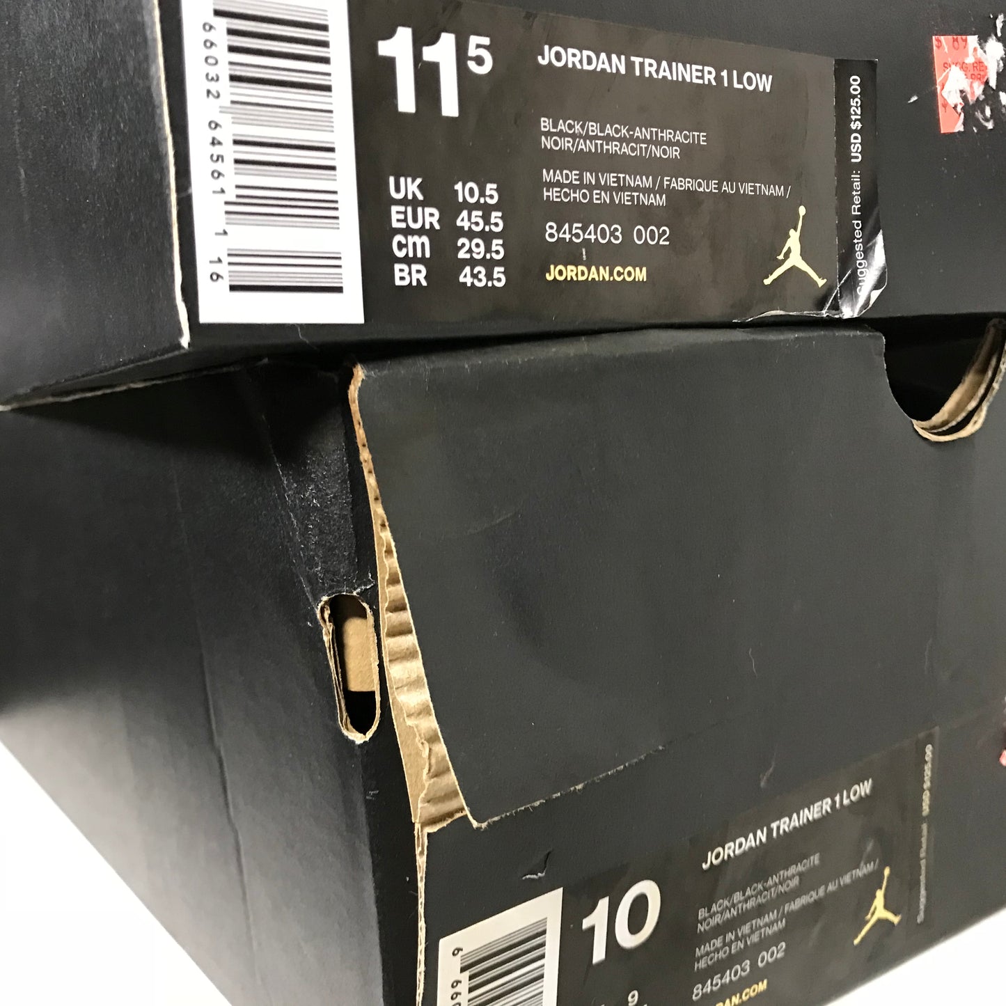 Air Jordan Trainer 1 Low Black Elephant Print - 845403 002 - Talla de hombre 10