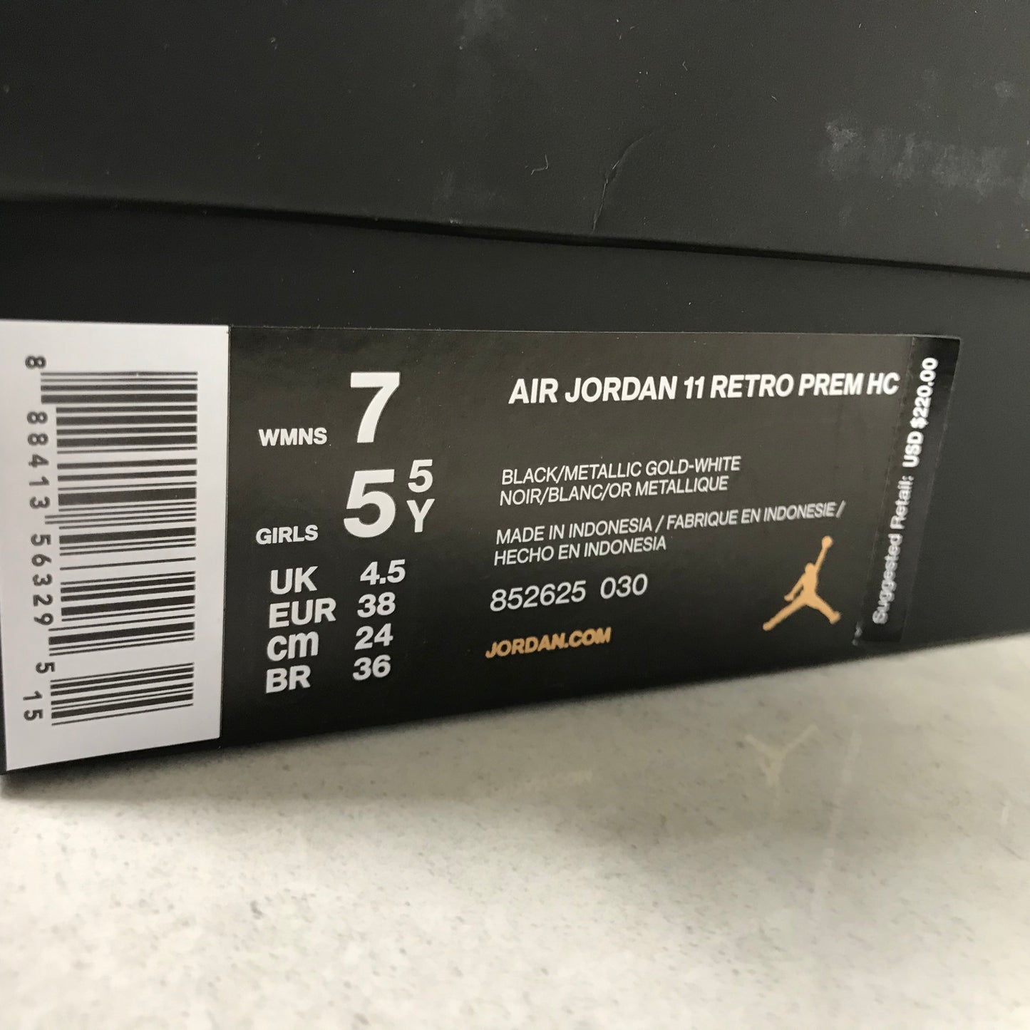 DS Air Jordan 11 XI Retro Prem HC Negro Stingray Talla 7