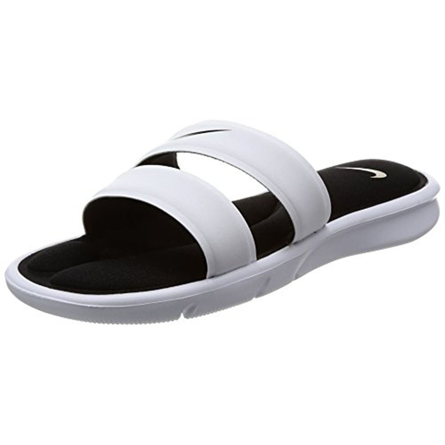 Nike Women's Ultra Comfort Slide Athletic Sandal, White/Black, 8 B(M) US - Nike