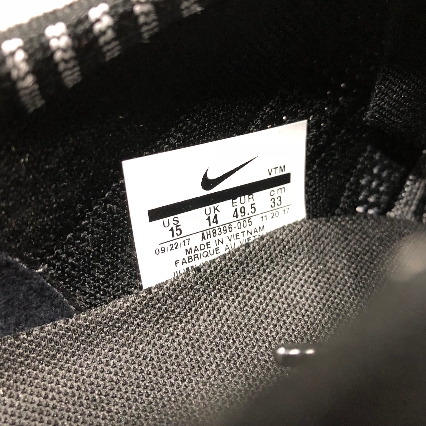 Nike Flyknit Trainer Oreo AH8396 005 Homme Taille 15 Noir/Blanc