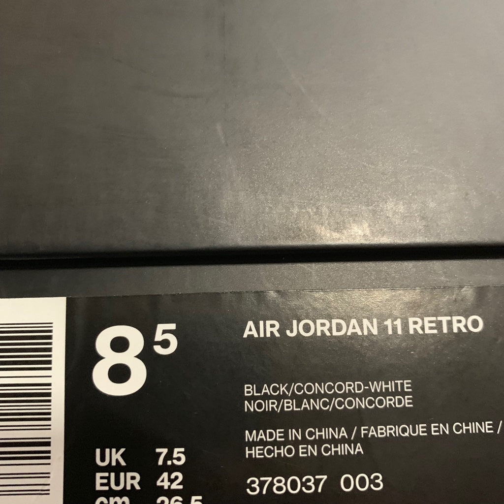 Nike Air Jordan 11 XI Retro Space Jam 2016 Taille 8.5 Noir 378037-003 