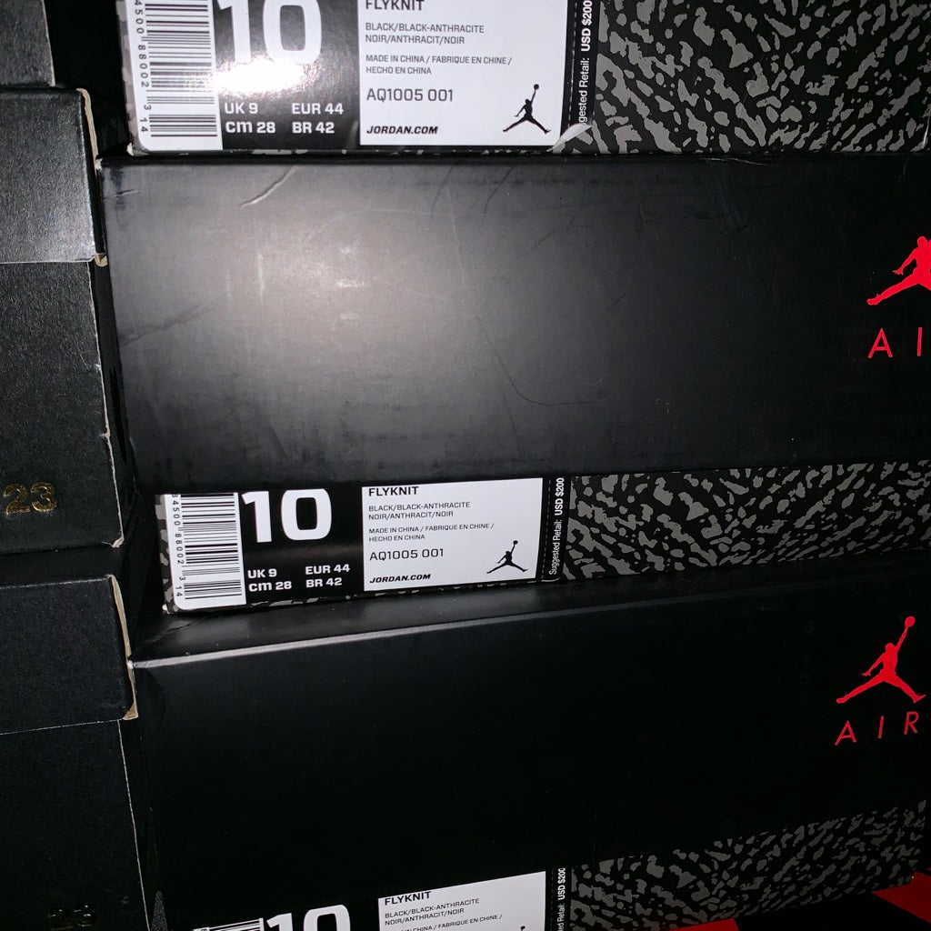 Air Jordan 3 III Retro Flyknit Black- Aq1005-001 - Men's Size 9.5/Size 10 - Glow In The Dark