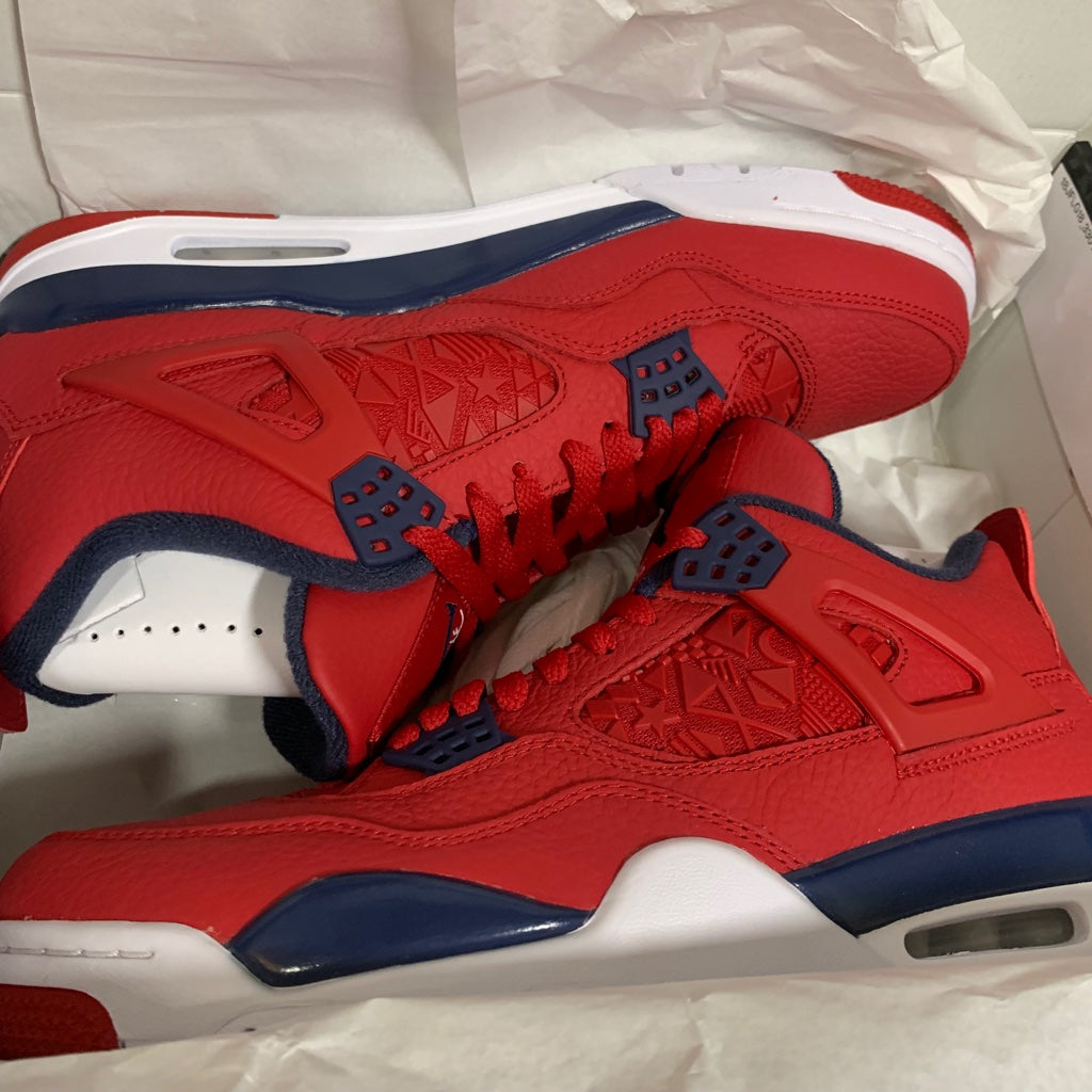 Air Jordan 4 Retro SE Fiba Gym Rojas/Obsidian-Blancas CI1184-617 - Talla de hombre 10.5