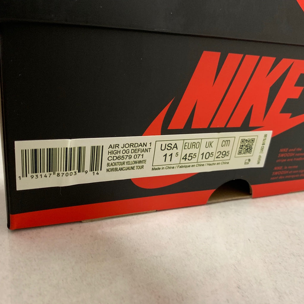 Air Jordan 1 I Retro High Og Defiant - CD6579-071 - Men's Size 11/Size 12 - SneakerBinge